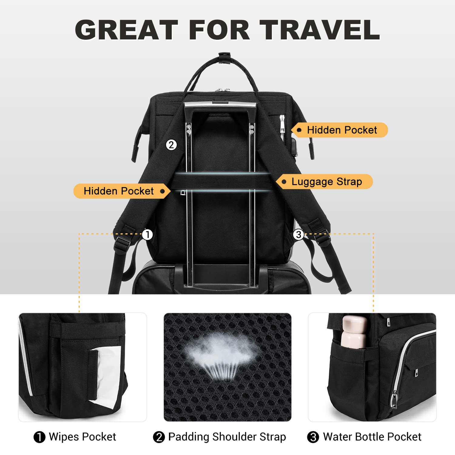 LOVEVOOK Waterproof Laptop Backpack 15.6-17 Inch for Women - College, Travel & Work