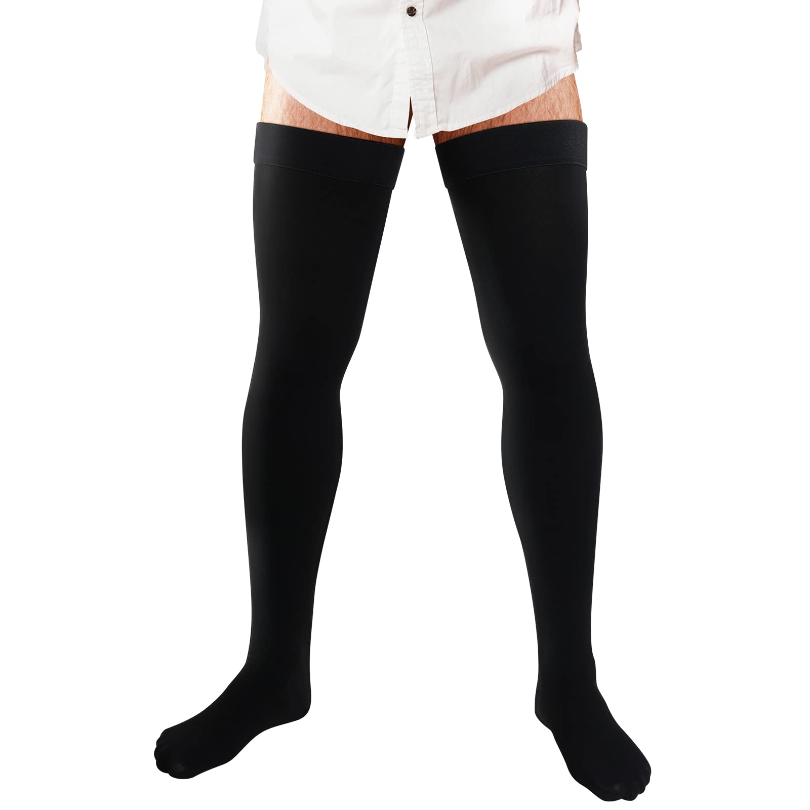 Men's Thigh High Compression Socks 20-30 mmHg with Silicone Grip - Medical Support Stockings for Varicose Veins & Circulation - Perfect for Travel, Work & Sports