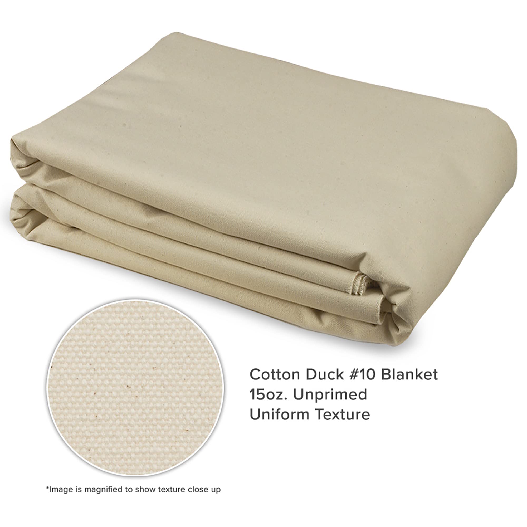 Premium Unprimed Cotton Duck Canvas Blankets for Artists - 12oz Heavyweight Blank Canvas for Oil & Acrylic Painting, Sketching & DIY Projects - 96
