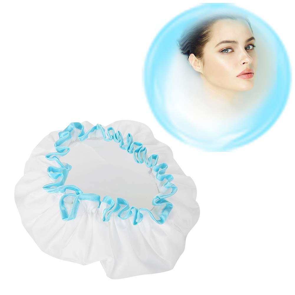 Hurrise Waterproof Shower Cap for Women - Extra Thick Double Layer Design with Elastic Band (31cm) - Perfect for Bathing, Hair Care & Salon Use