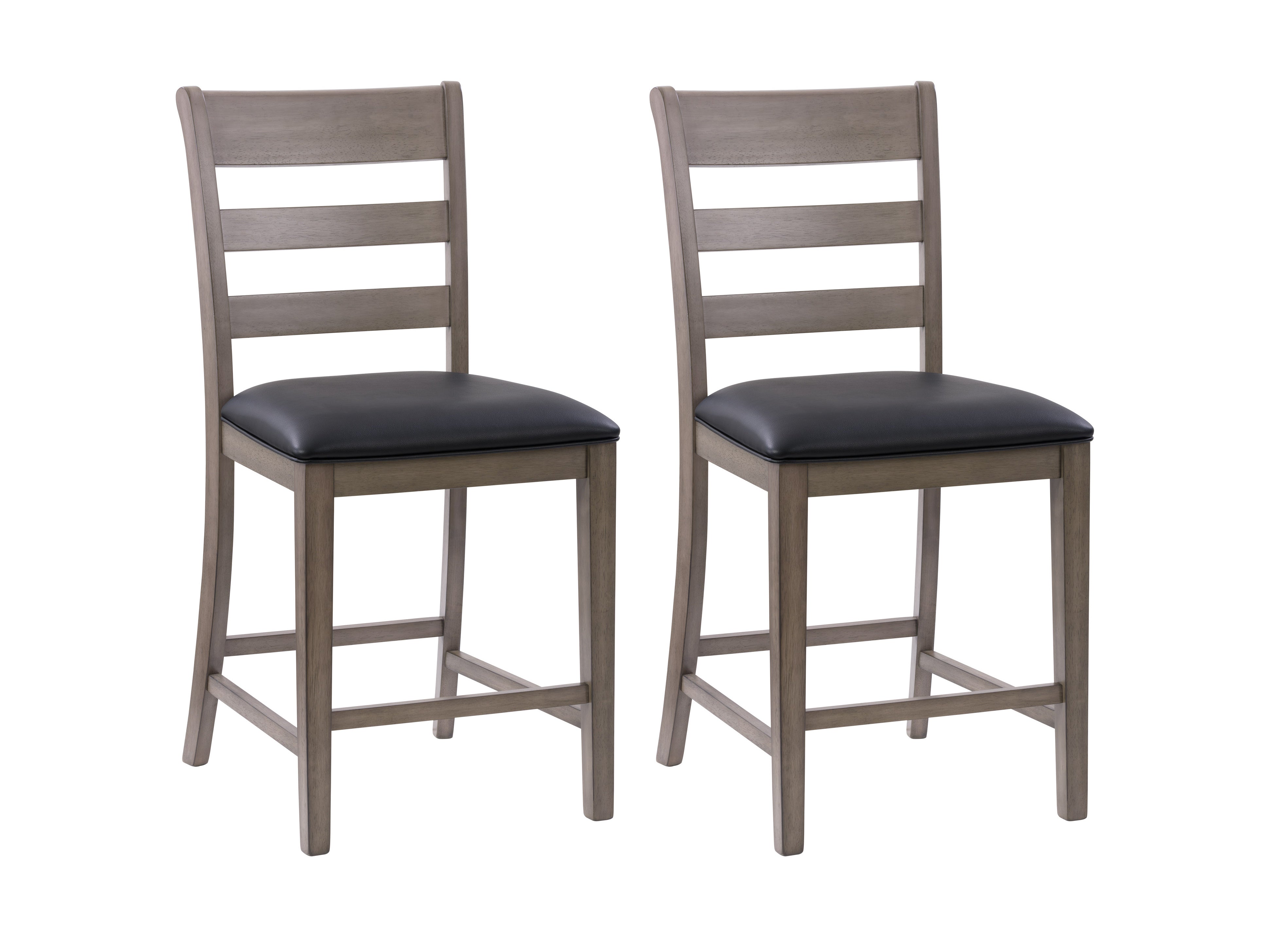 Modern Counter Height Dining Chairs Set of 2 - Bar Stools for Kitchen Island, Breakfast Nook & Pub Table - Adjustable Height & Comfortable Back Support