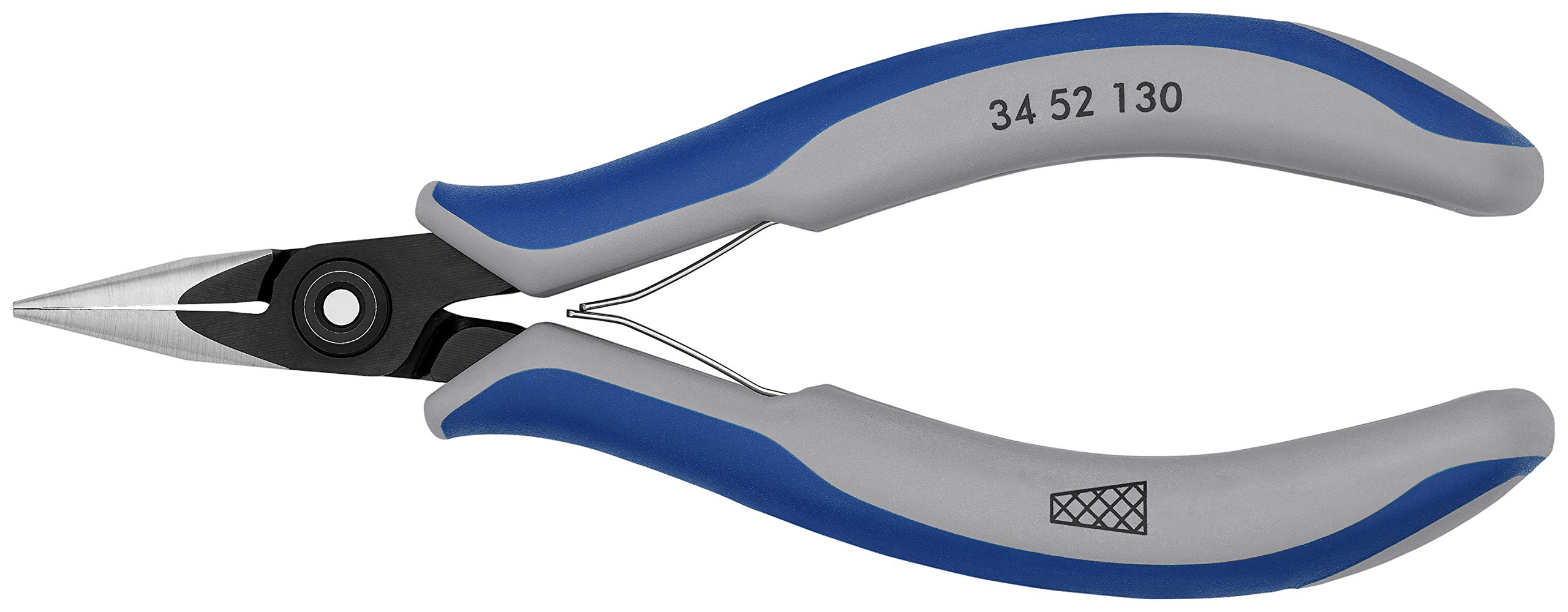 KNIPEX Electronics Pliers - Half Round Tip Precision Pliers with Cross-Hatched Grips for Electronics Repair, Jewelry Making & Crafting | Professional Wire Cutting & Bending Tool