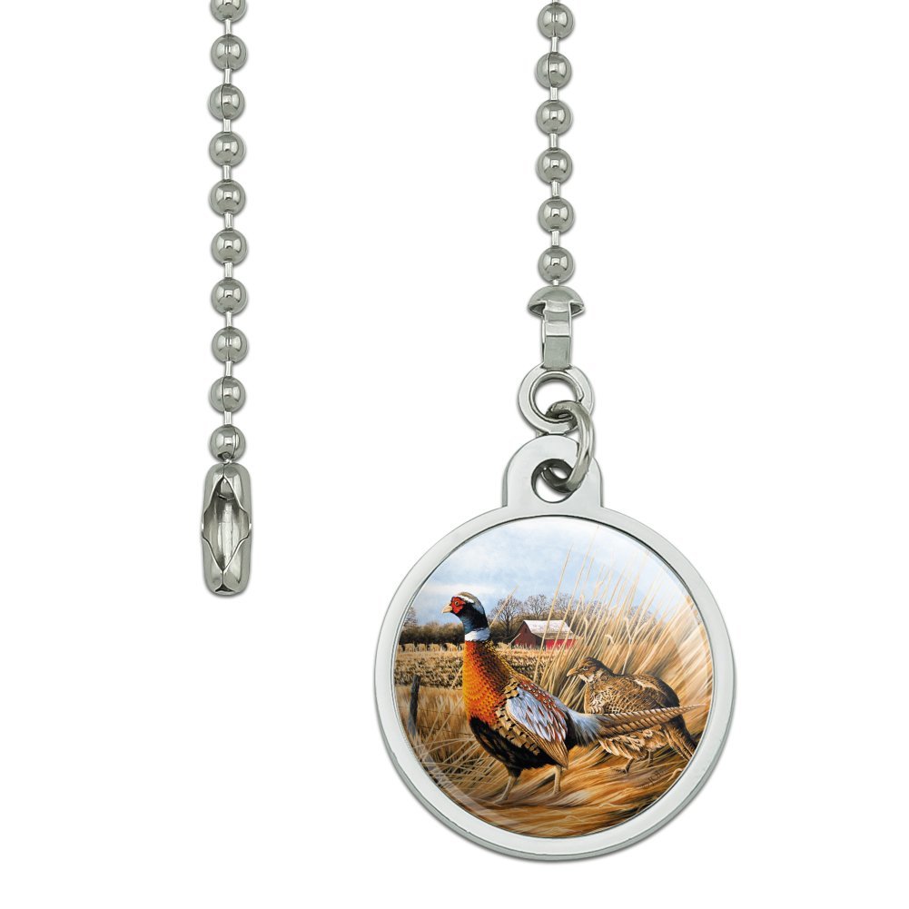Farmhouse Style Pheasant Ceiling Fan Pull Chain - Decorative Light Switch Pull for Rustic Home & Cabin Decor