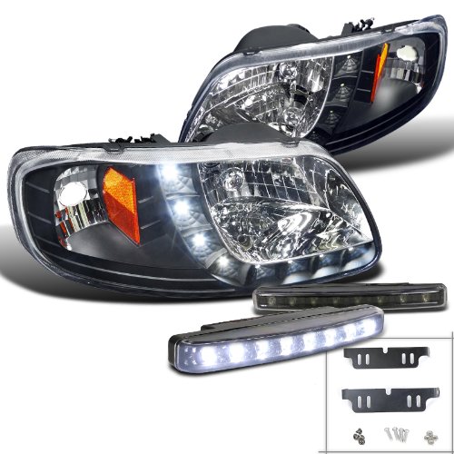 Ford F150 Expedition Black Clear SMD Headlights with 8-LED DRL Fog Lamps - High Performance Lighting Upgrade for Off-Road Adventures & Night Driving