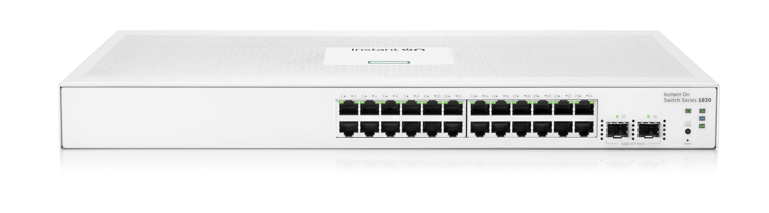 HPE 1830 24-Port Gigabit Smart Managed Layer 2 Ethernet Switch | 24x 1G Ports + 2x SFP | Fanless Design | Plug-and-Play Setup | Ideal for Small Business Networks & Home Offices (JL812A#ABA)