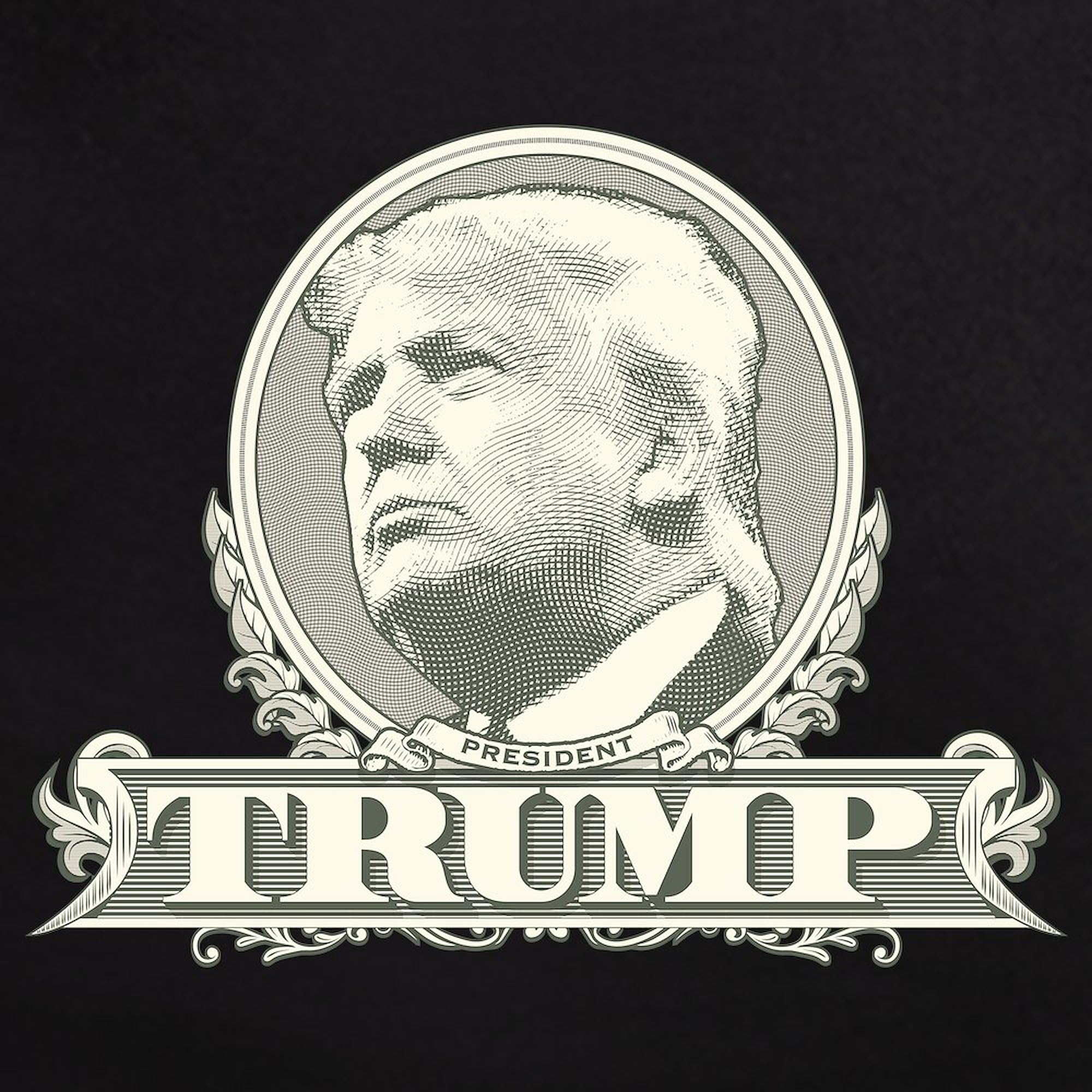 Donald Trump Dollar Bill Print Men's Dark Pajama Set - Comfortable Sleepwear for Lounge & Gift | Funny Novelty Pajamas for Trump Supporters & Political Fans