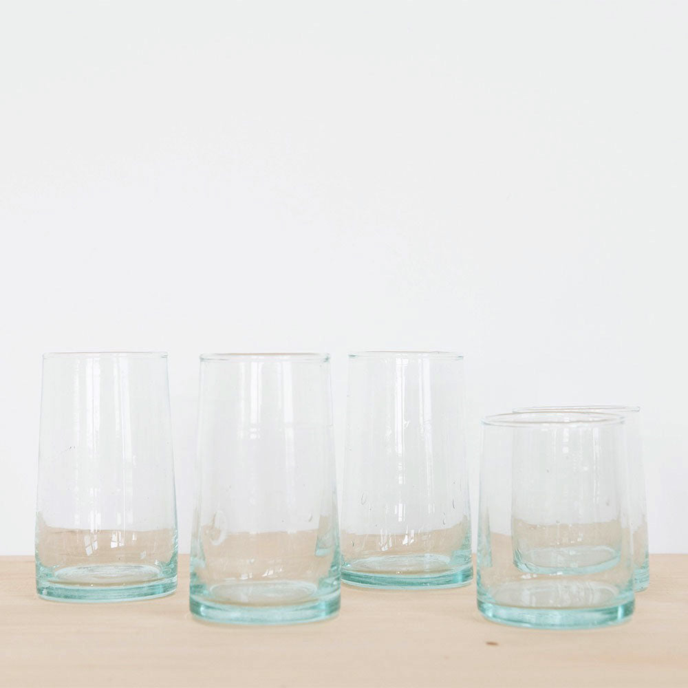 Eco-Friendly Handblown Recycled Glass Tumblers - Set of 2 BPA-Free Drinking Cups for Coffee, Tea & Cocktails - Perfect for Home, Office & Outdoor Use