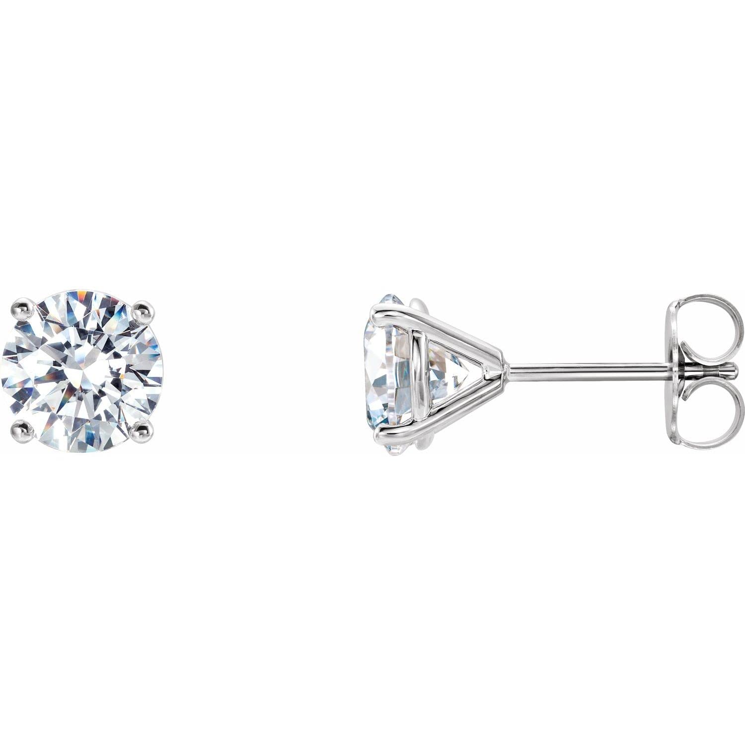 14K White Gold 3/4 CTW Round Cut Natural Diamond Stud Earrings for Women - Auriga Fine Jewelry | Elegant Gift for Anniversary, Birthday & Special Occasions