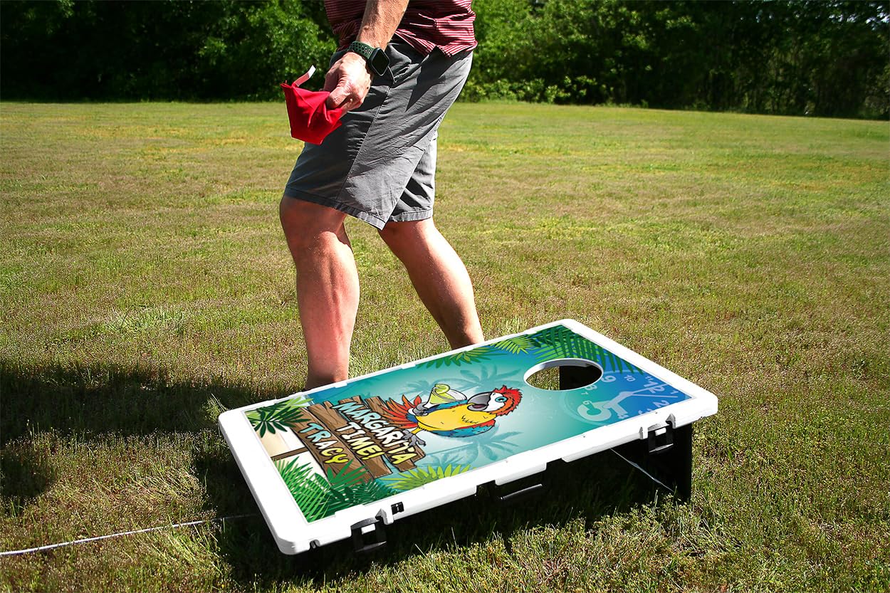 Baggo Margarita Time Parrot Bean Bag Toss Game - Outdoor Lawn Party Game for Adults & Kids - Perfect for Backyard BBQ, Tailgating, and Beach Parties