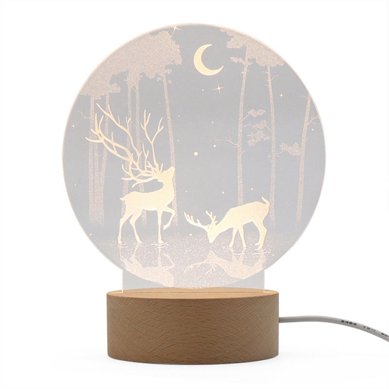 3D Christmas Night Light - Minimalist Acrylic Engraved LED Lamp for Bedroom, Nursery & Home Decor | Fantasy Themed Birthday Gift & Holiday Decoration