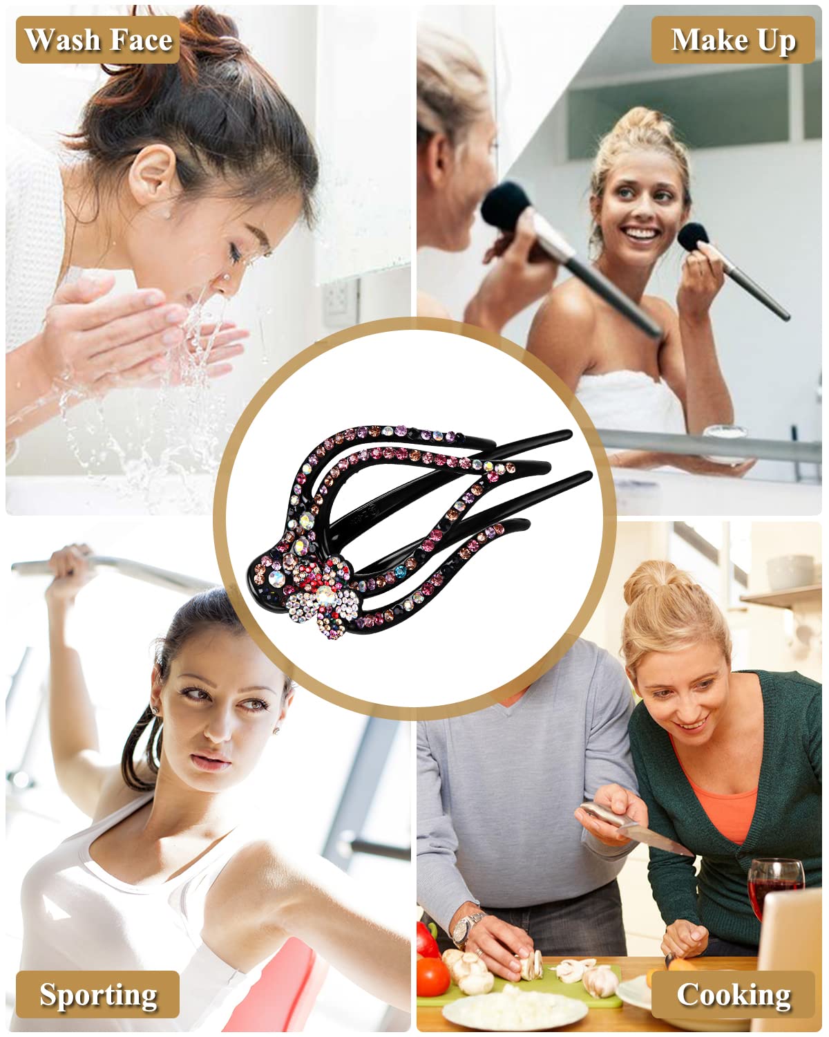 **Large Duckbill Hair Clips for Thick Hair – Rhinestone Ponytail Claw Clip for Women & Girls – Stylish Alligator Hair Pins for Thin Hair – Perfect for Work, Parties & Everyday Use**