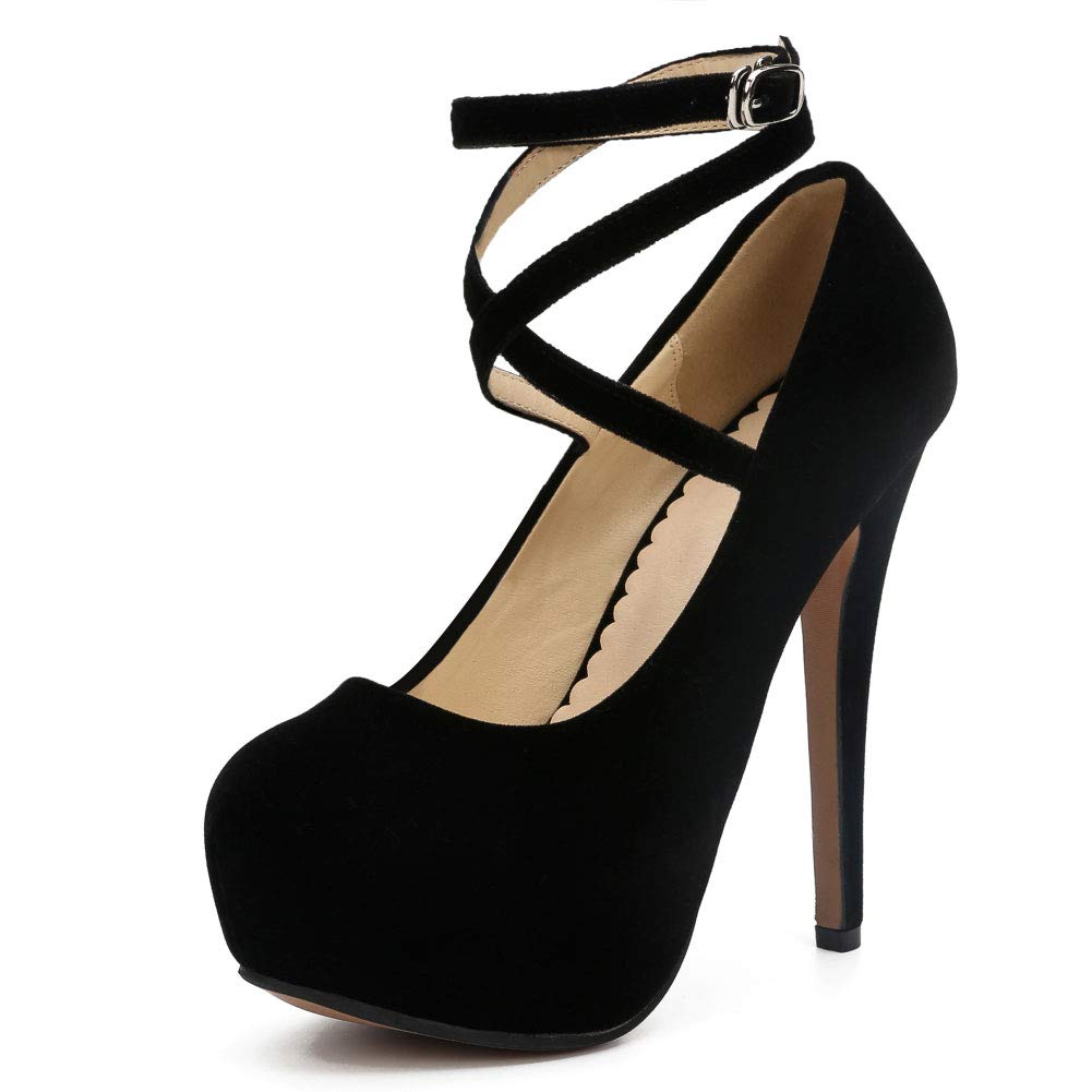 Fereshte Women's Ankle Strap Platform High Heel Pumps - Elegant Party & Evening Dress Shoes for Weddings, Prom & Special Occasions