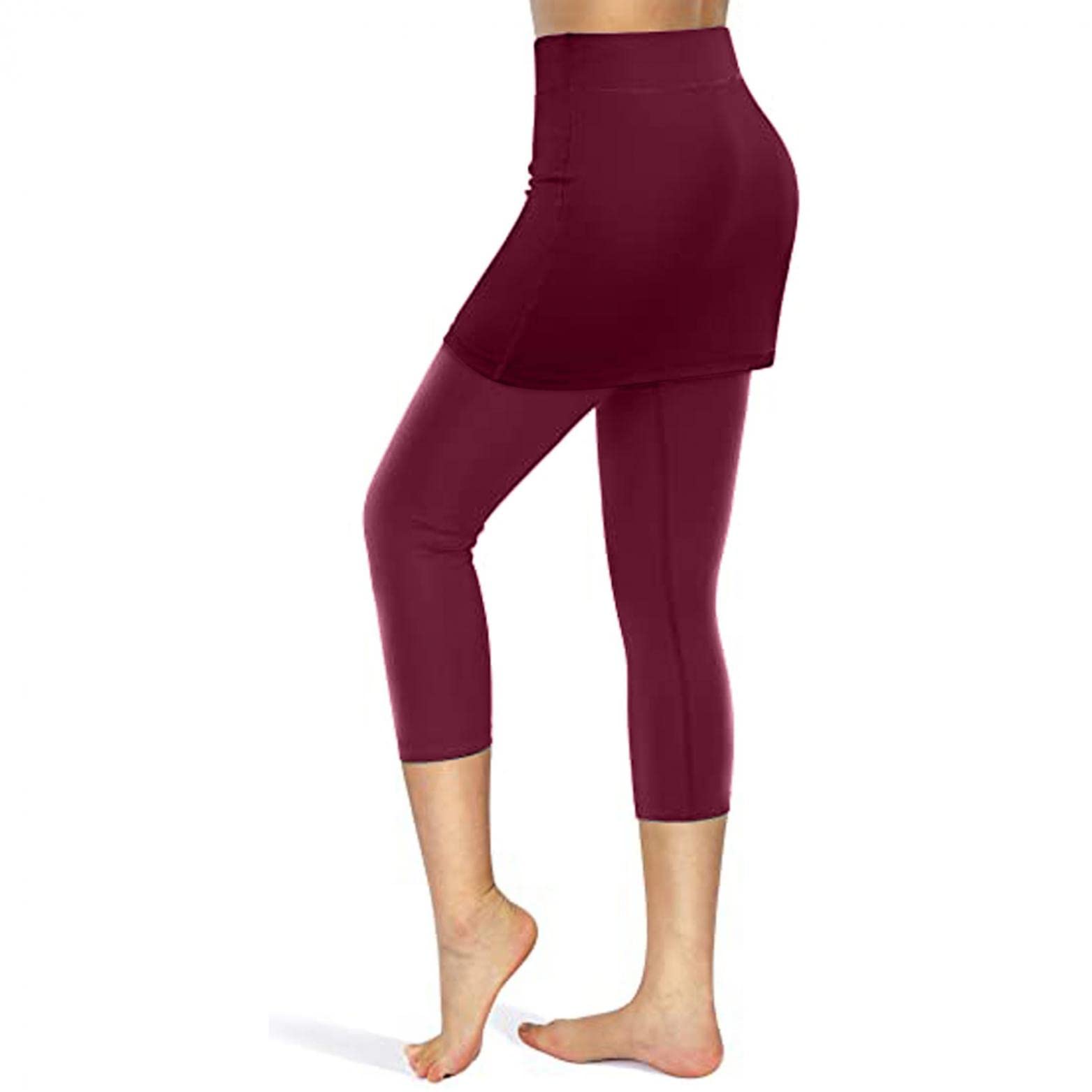 Zpervoba Women's Skirted Legging with Pockets - Stretchy Yoga Tennis Golf Workout Leggings - Perfect for Yoga, Running, Gym & Casual Wear