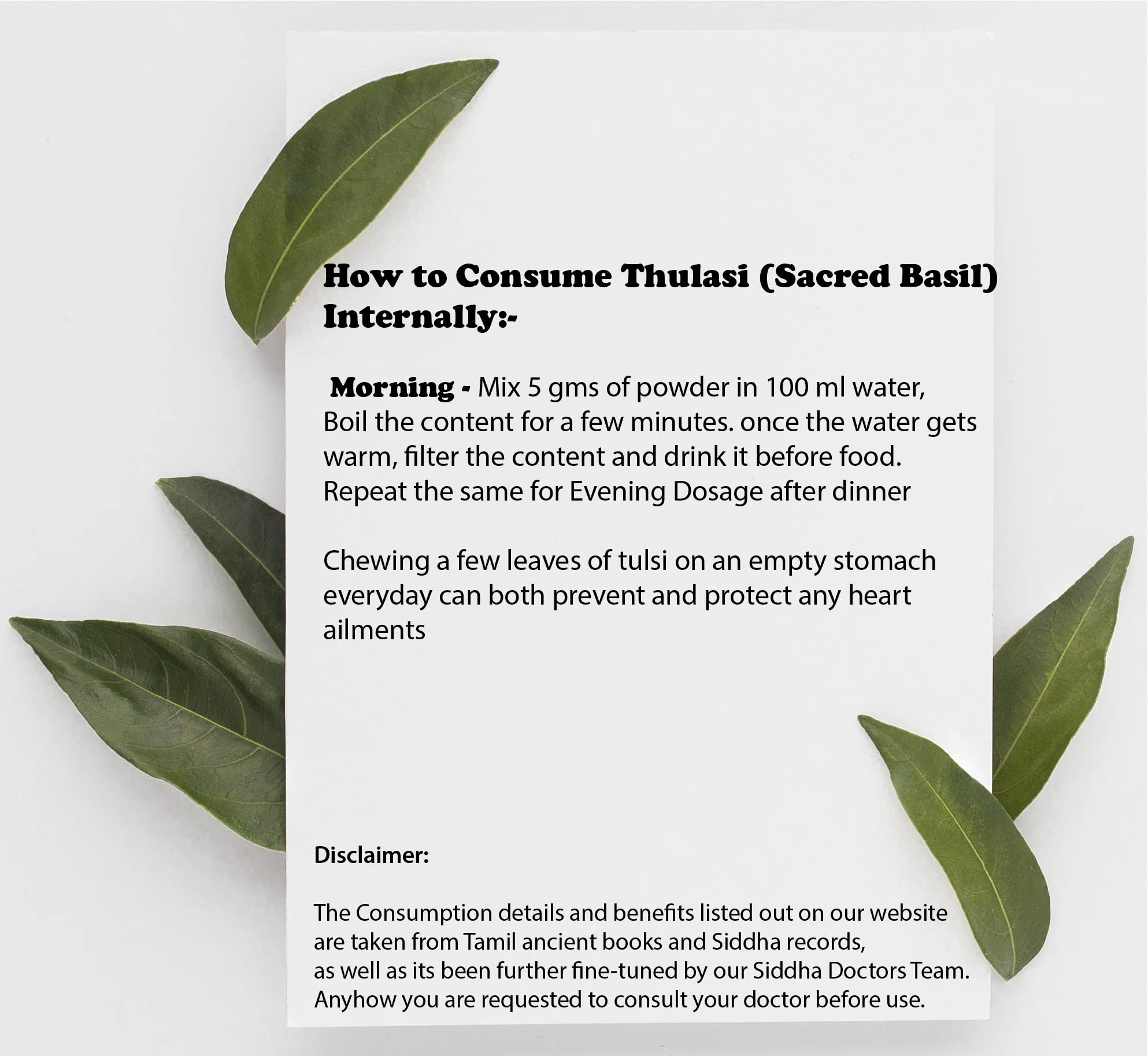 DIETS ORGANICS Pure Thulasi Powder (Tulsi/Basil Leaves Powder) 250g - Natural Ayurvedic Herb for Hair, Skin & Face Care - Perfect for Tea, Cooking & Beauty DIY