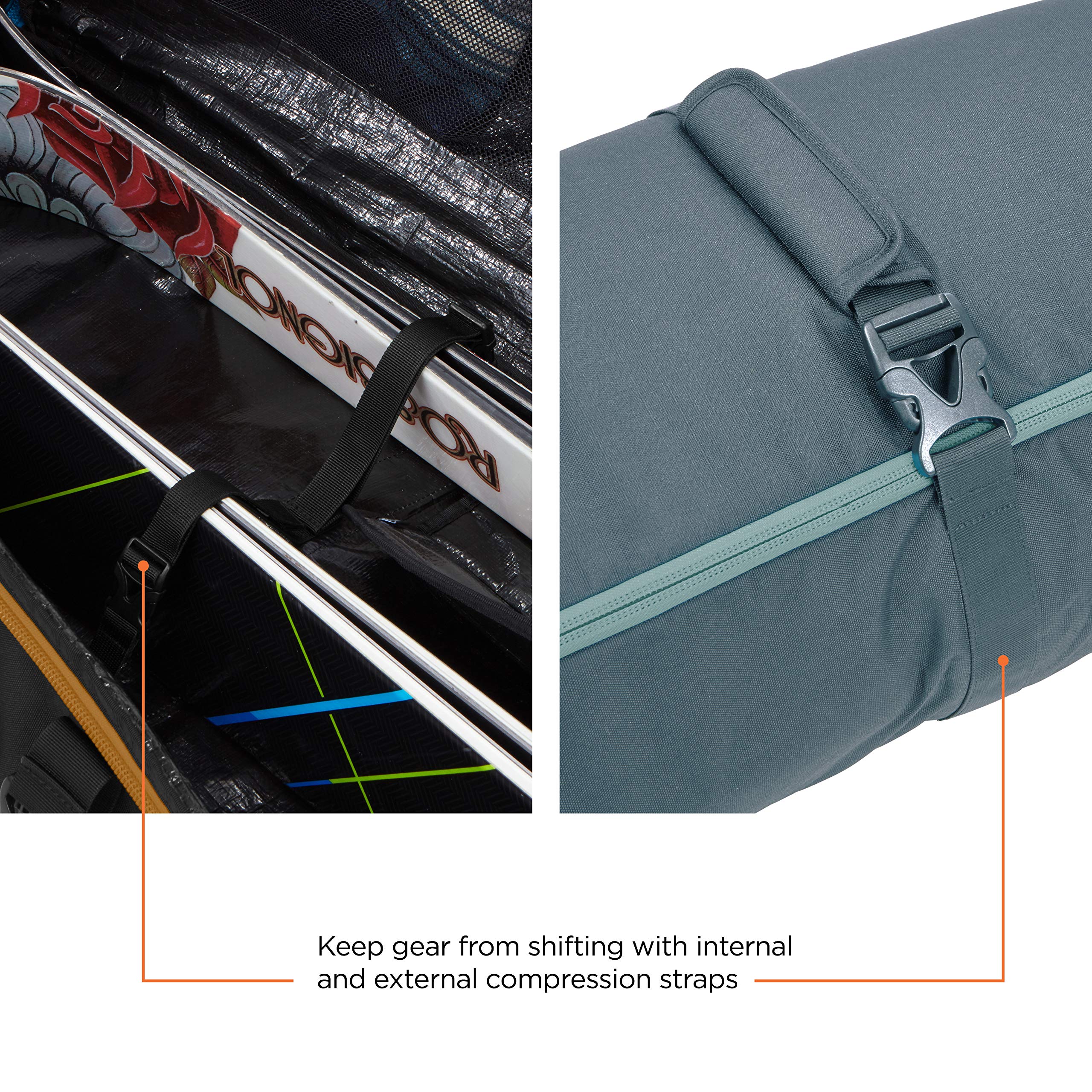 Thule RoundTrip Ski Bag - Durable Travel Ski Bag for Airplane & Car - Perfect for Ski Trips & Winter Vacations