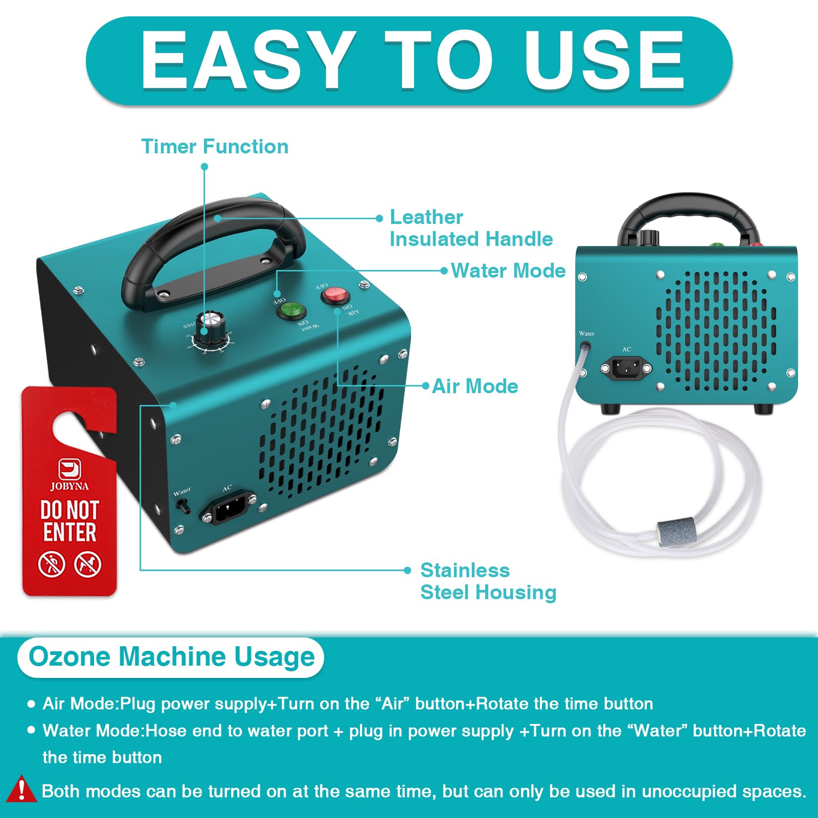 AOBOCO 28,000mg/h High Capacity Ozone Generator with Air & Water Purification - Industrial & Home Use for Car Detailing, House Cleaning, Pet Odor Removal, and Water Treatment (Ideal for Hotels, Gyms, and Office Spaces)
