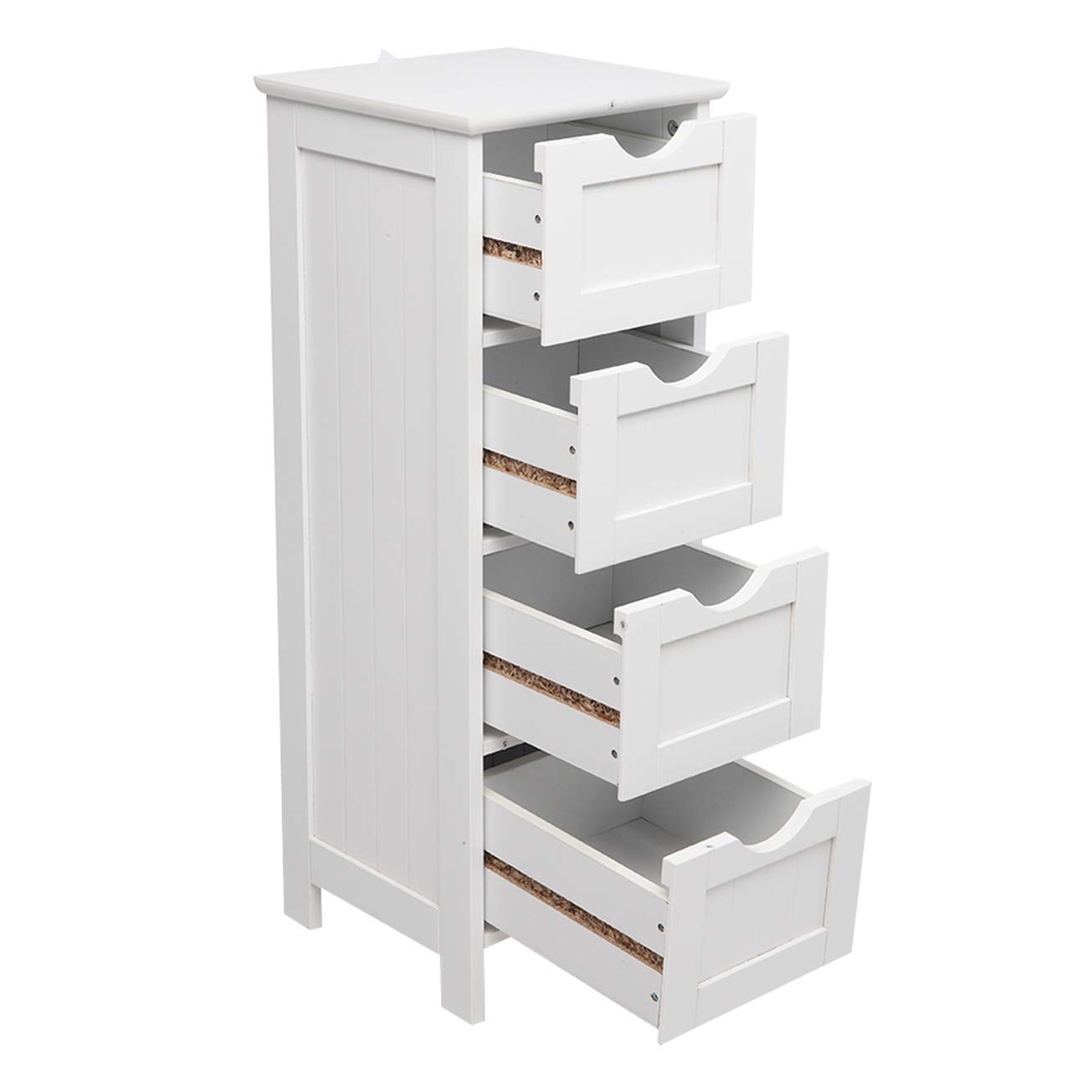 4-Drawer Storage Cabinet - Multifunctional Floor Cabinet for Bathroom, Bedroom & Closet Organization - Space-Saving Storage Organizer with Wheels for Easy Mobility