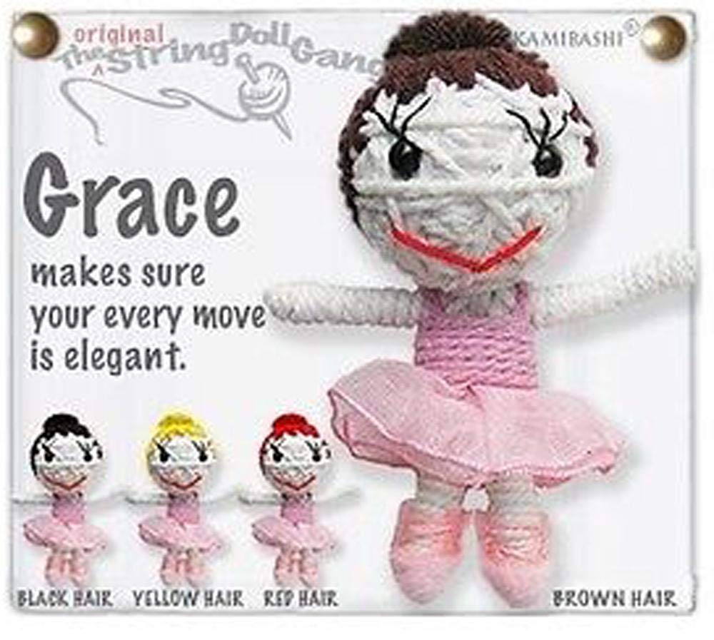 Grace The Ballerina Original String Doll Gang Keychain Clip - Cute Ballet Dancer Toy for Kids, Girls Gift, Bag & Backpack Accessory (Perfect for Dance Lovers, School Supplies & Party Favors)