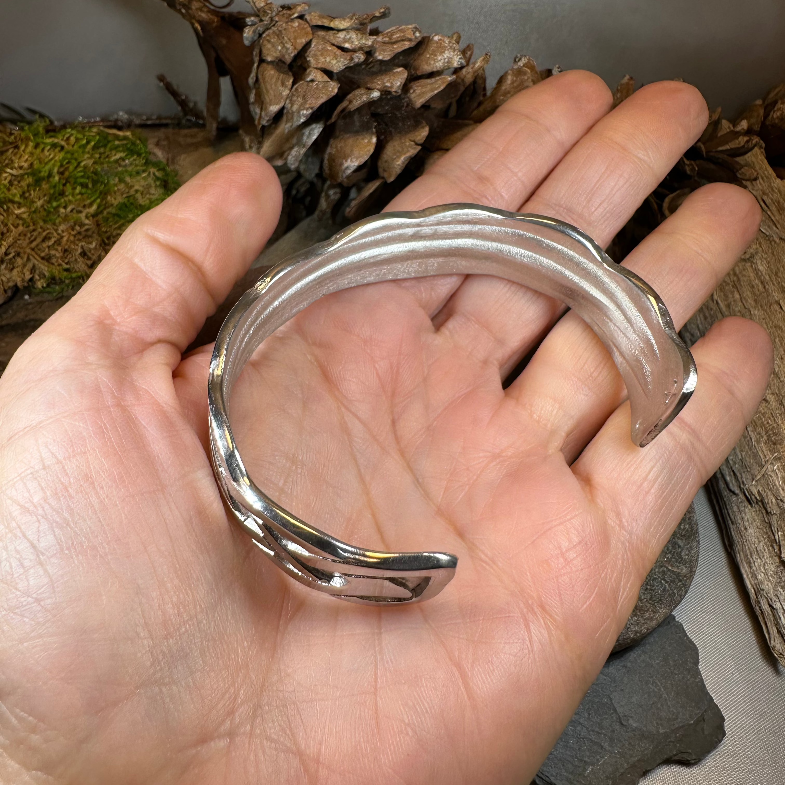 Celtic Pewter Cuff Bracelet for Women - Handcrafted Irish Knot Design - Perfect for Weddings, Parties & Everyday Wear