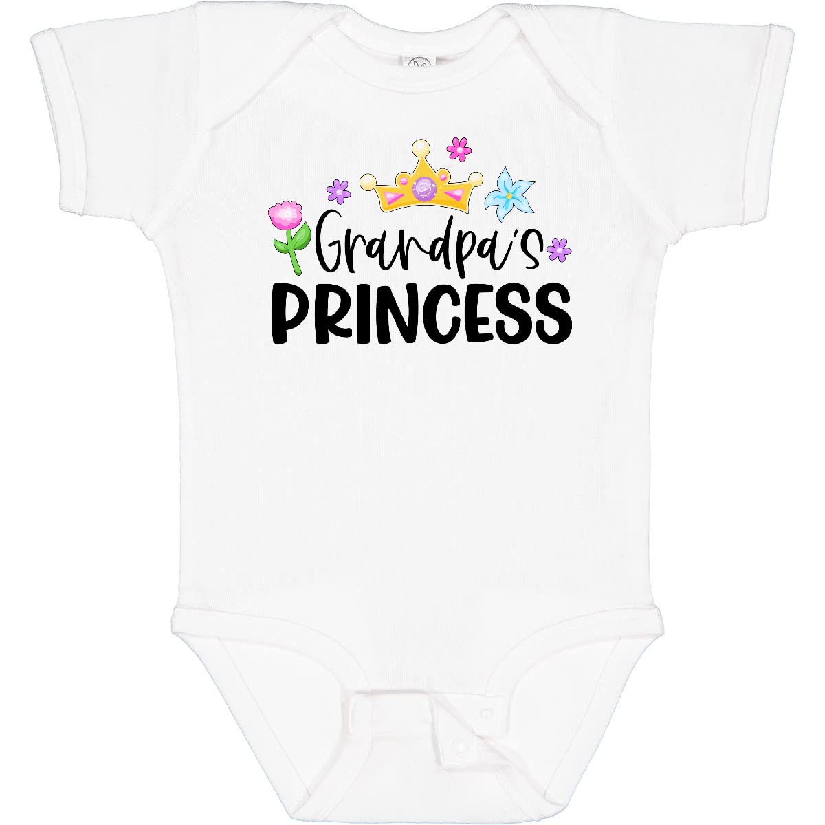 Grandpa's Princess Baby Bodysuit - Floral Crown Design for Toddlers
