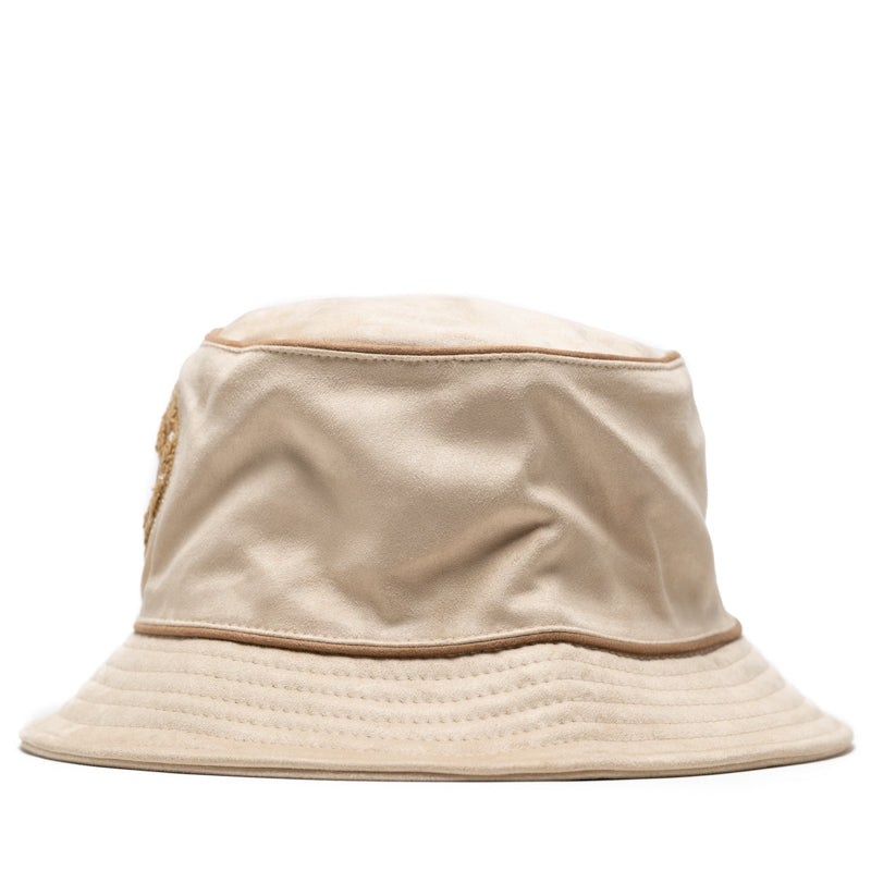 Honor The Gift Faux Suede Bomber Bucket Hat in Bone - Stylish Unisex Fashion Accessory for Outdoor Activities & Streetwear