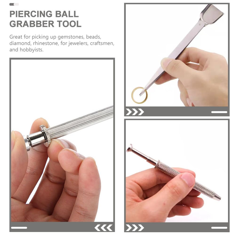 EXCEART Professional Nail Art Tools Set - 4-Claw Diamond Pickup & Piercing Ball Grabber - Stainless Steel Manicure Kit for Gel Nails, Acrylic Nails & Rhinestone Placement - Perfect for Salons, Home Use & Gifts (Great for Wedding Nails, Party Manicures & DIY Beauty Projects)