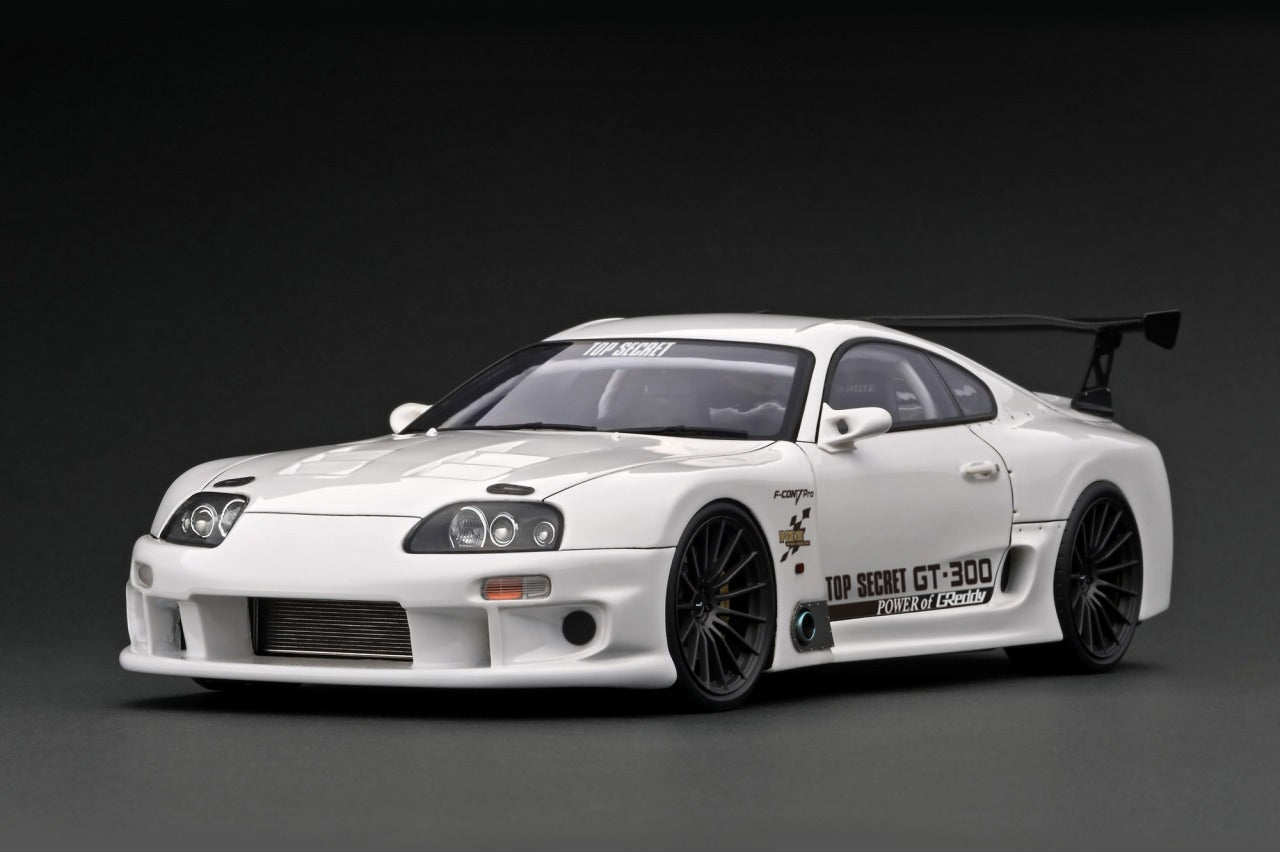 1:18 Scale Toyota Supra JZA80 Top Secret GT300 Diecast Model Car - White Collectible Racing Vehicle for Display & Gift Giving - Perfect for Car Enthusiasts & Model Collectors