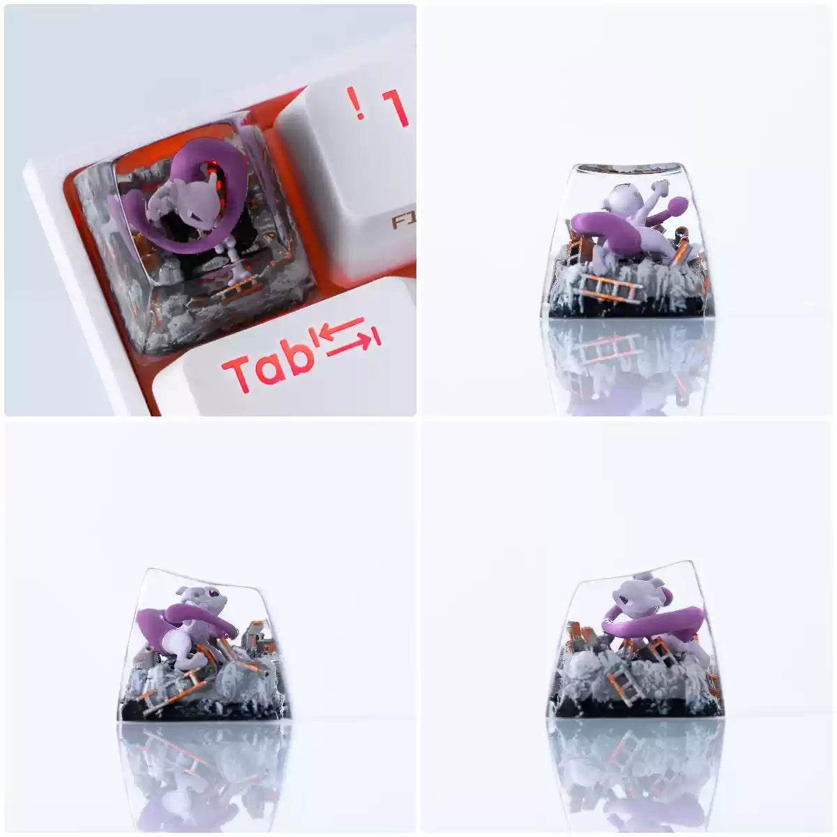 Custom DIY Translucent Resin Keycaps for Mechanical Keyboards - Personalized ESC Key with 3D Pokemon Design - Perfect for Gaming, Typing & Custom Keyboard Builds