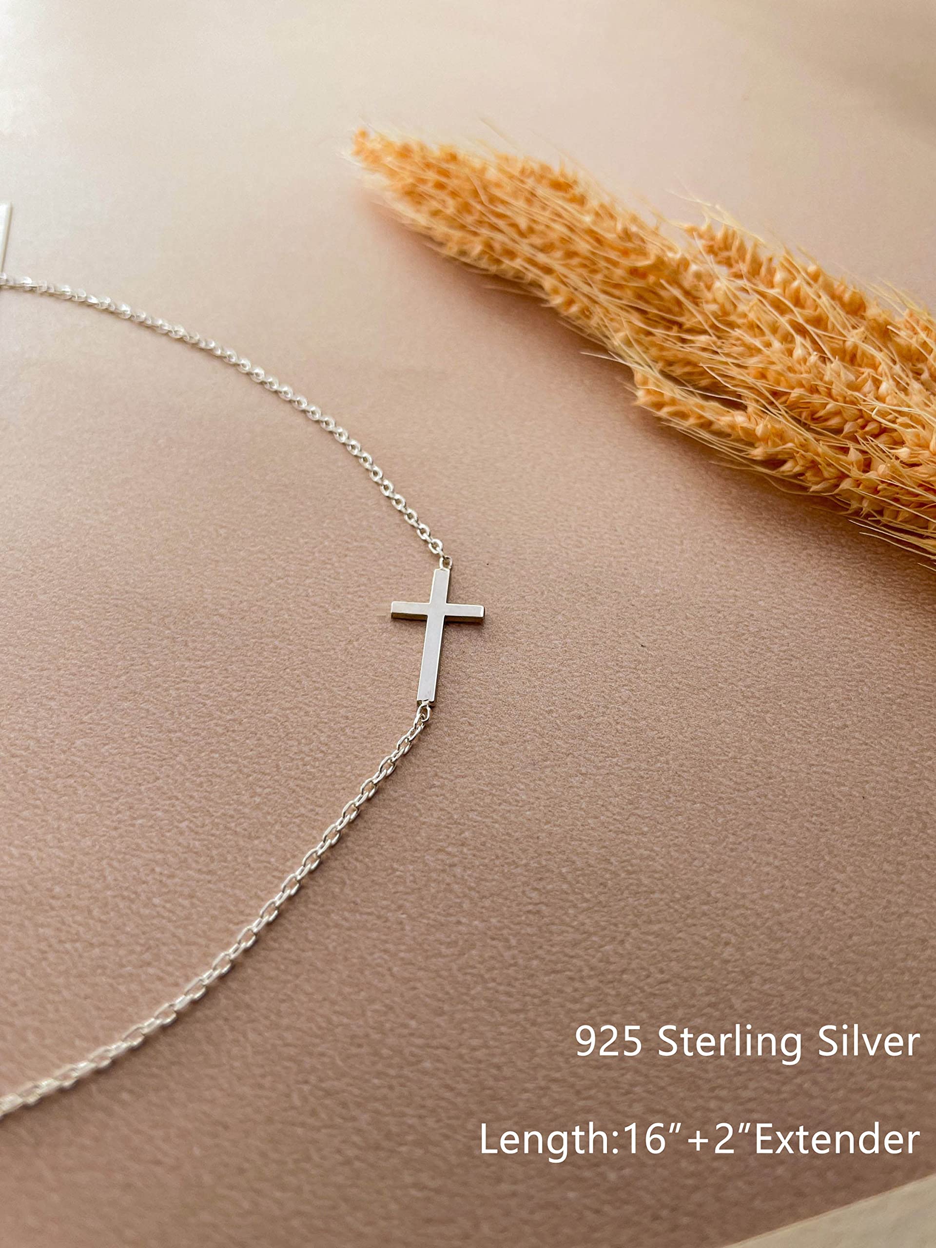 DEARMAY Dainty Cross Necklace for Women - 14K Gold Filled & Sterling Silver Small Cross Pendant Necklace, Thin Chain Layered Choker, Minimalist Aesthetic Jewelry Gift for Her | Perfect for Everyday Wear, Church, Baptism, Weddings & Special Occasions