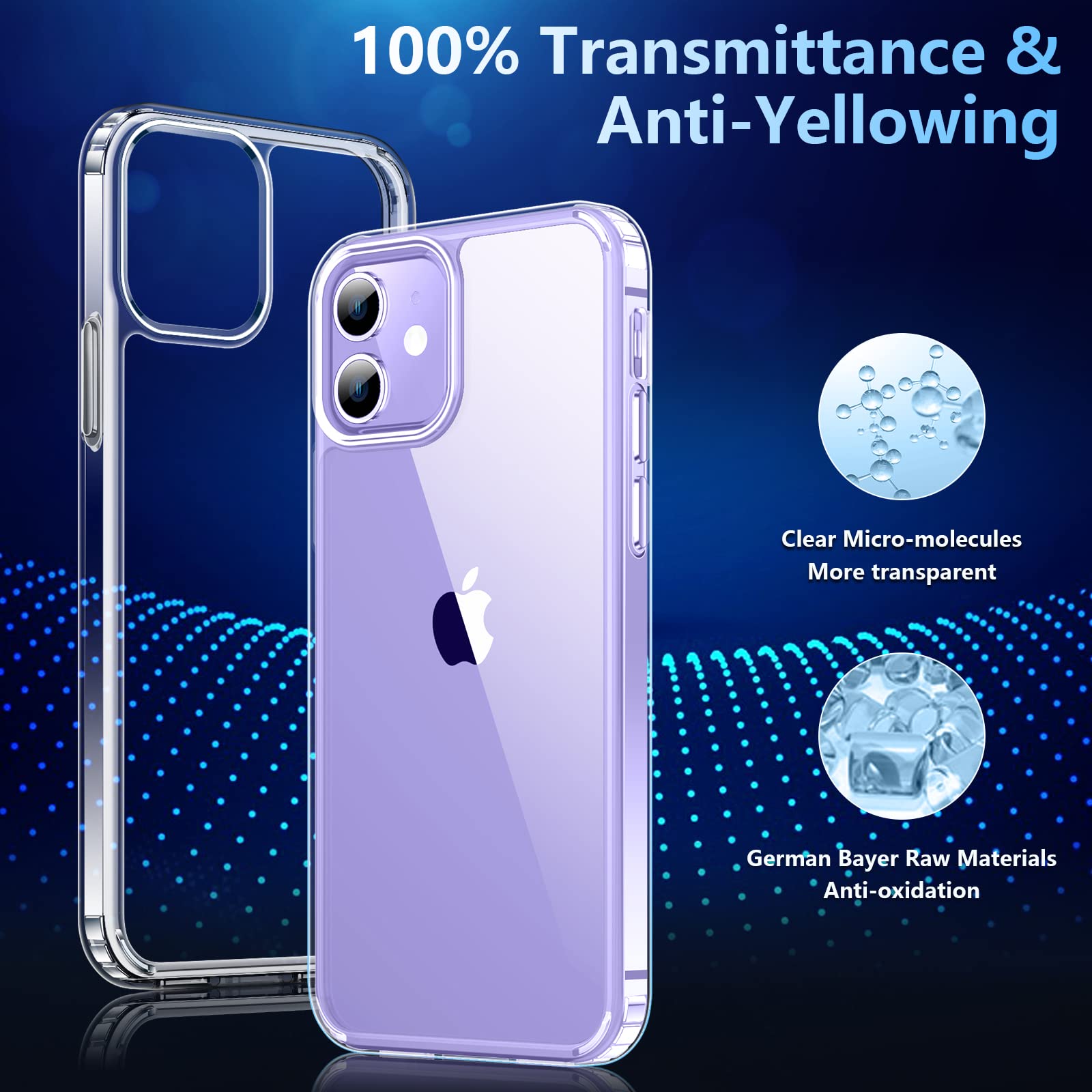 Premium Slim Clear iPhone 12/12 Pro Case - 6.1 Inch Shockproof Non-Yellowing Protective Cover | Perfect for Everyday Use, Work & Travel
