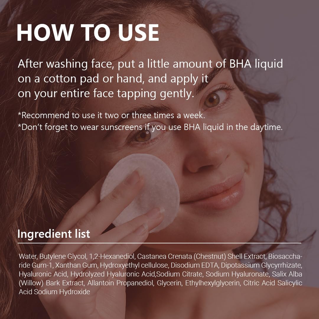 ISNTREE Chestnut BHA 2% Clear Liquid 100ml (3.38 fl oz) - Mild Exfoliating Toner for Pore Tightening & Dead Skin Removal | Korean Skincare | Perfect for Daily Use & Acne-Prone Skin
