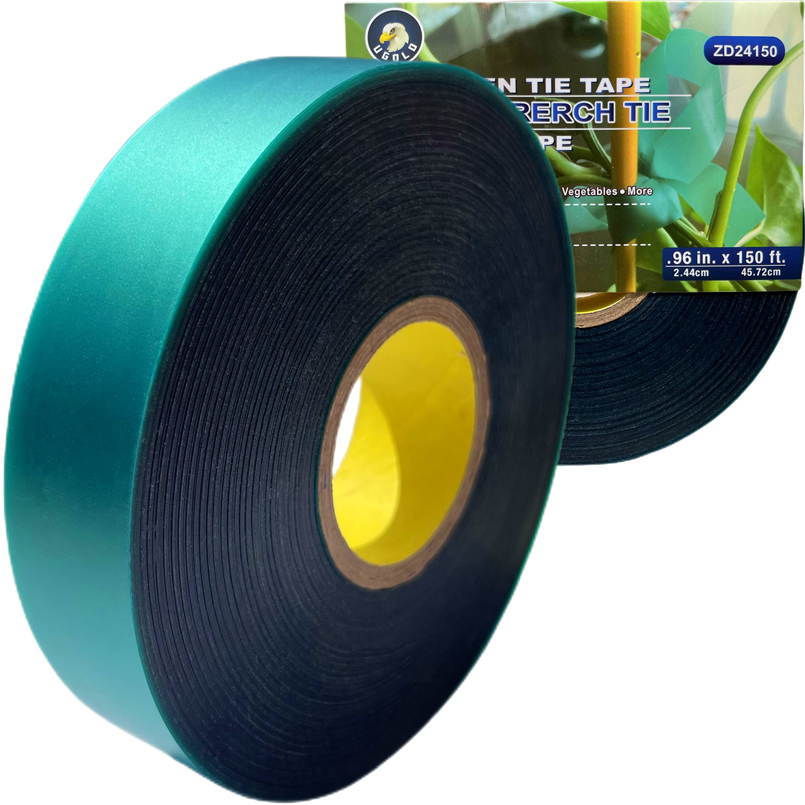 8 Mil Extra Thick 150 Feet x 1 Inch Stretch Plant Tie Tape - Heavy Duty Garden Tape for Planting, Grafting, and Supporting Tomatoes, Grapes, Vines, and Trees | Durable Green Plant Ribbon for Vineyards, Greenhouses, and Home Gardening Use