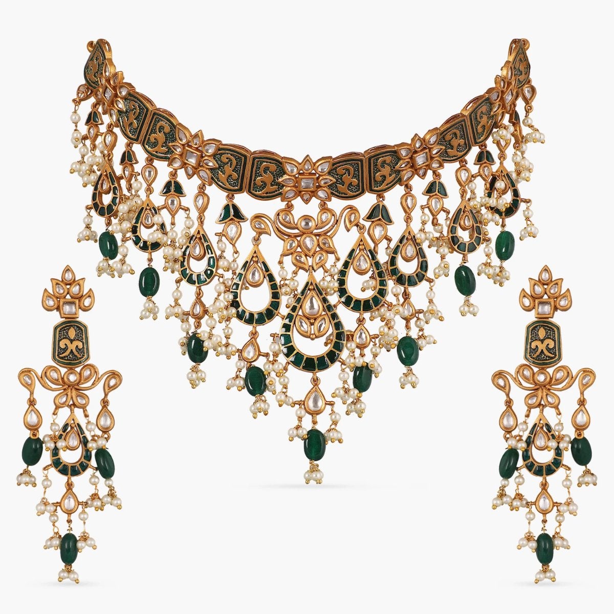 Elegant Kundan Choker Necklace Set for Women - Indian Bridal Jewelry, Party Wear Accessories | Perfect for Weddings, Festivals & Special Occasions