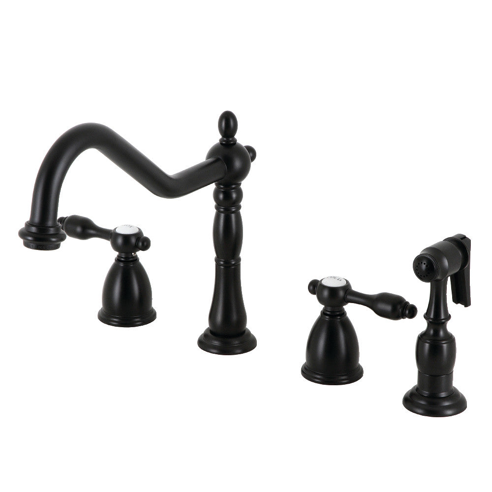 Kingston Brass KB1797TALBS Tudor Widespread Kitchen Faucet - Modern Pull-Down Sprayer, Oil-Rubbed Bronze Finish for Farmhouse & Traditional Kitchens