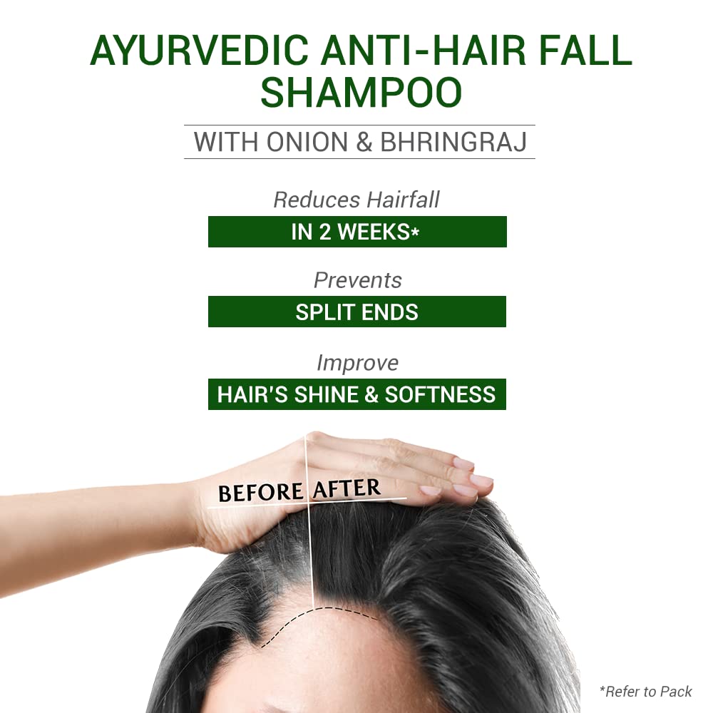 SESA Ayurvedic Anti Hairfall Shampoo for Dry & Frizzy Hair - 500ml | Reduces Hair Loss with 6 Natural Herbs | Paraben & Sulfate Free | Ideal for Daily Hair Care & Scalp Nourishment
