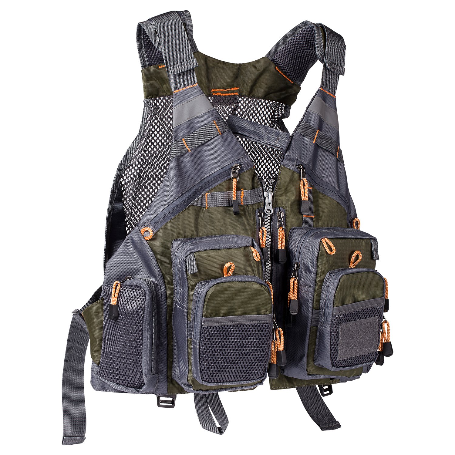 BASSDASH Adjustable Fishing Vest for Men & Women - Lightweight & Breathable for Fly Fishing, Bass Fishing & Outdoor Activities - Perfect for Hiking, Camping & Water Sports
