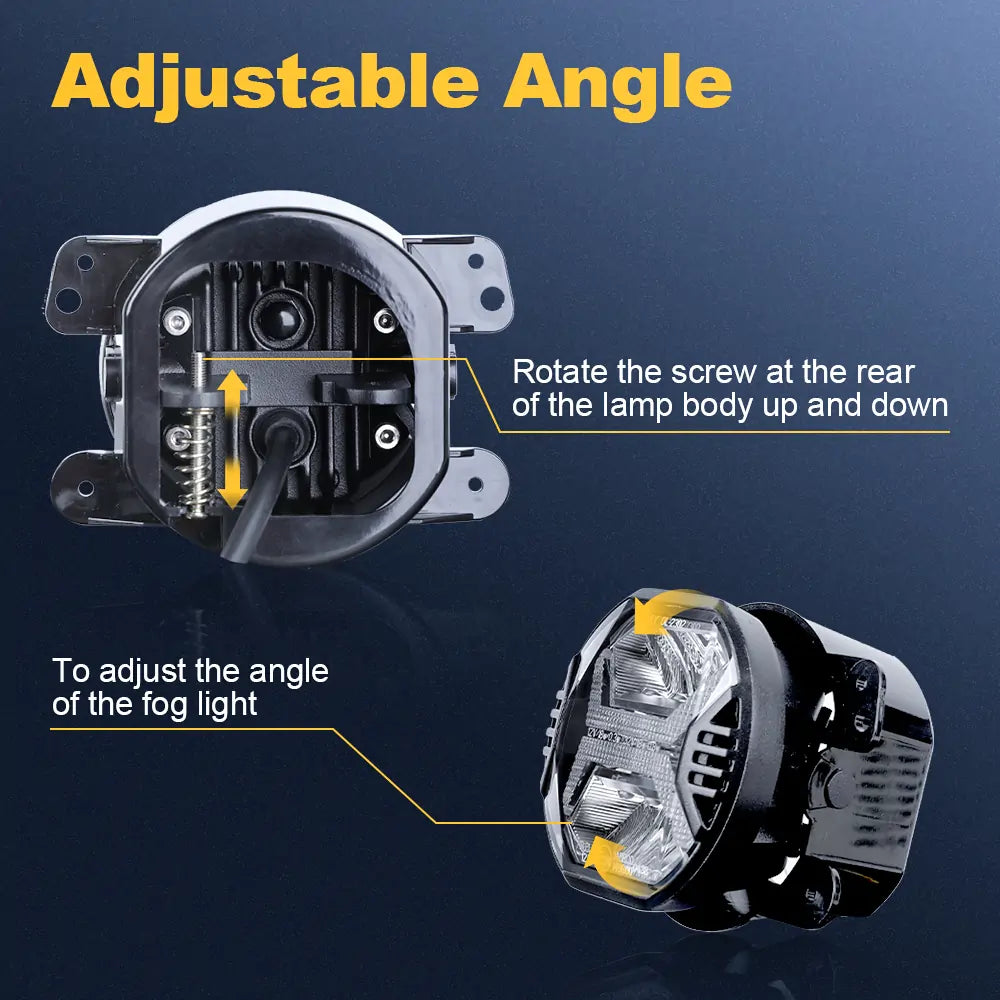 LOYO 4 Inch LED Fog Lights - Waterproof Off-Road Lights for Jeep Wrangler JK & JKU (2007-2018) - DOT & E-Mark Certified - Perfect for Night Driving, Off-Roading & Extreme Weather Conditions