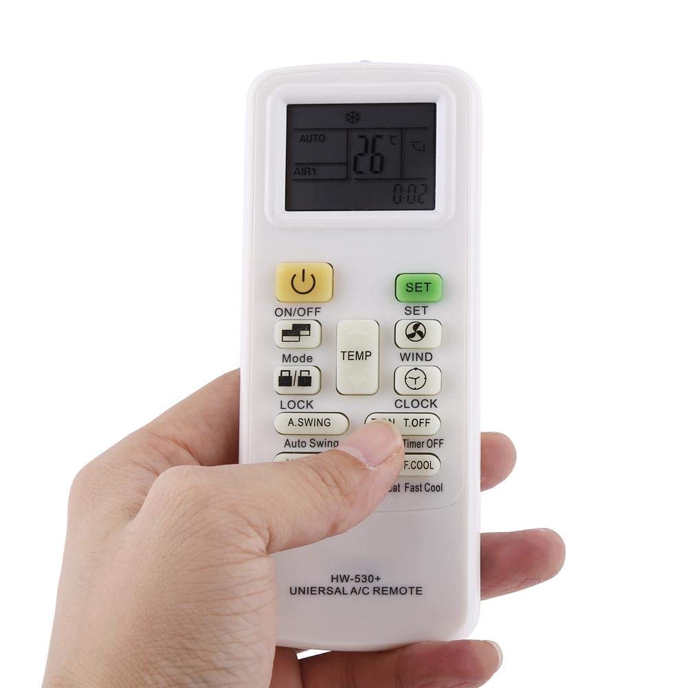Universal Air Conditioner Remote Control with Built-in Clock & LCD Screen - Compatible with Most AC Units for Home and Office Use