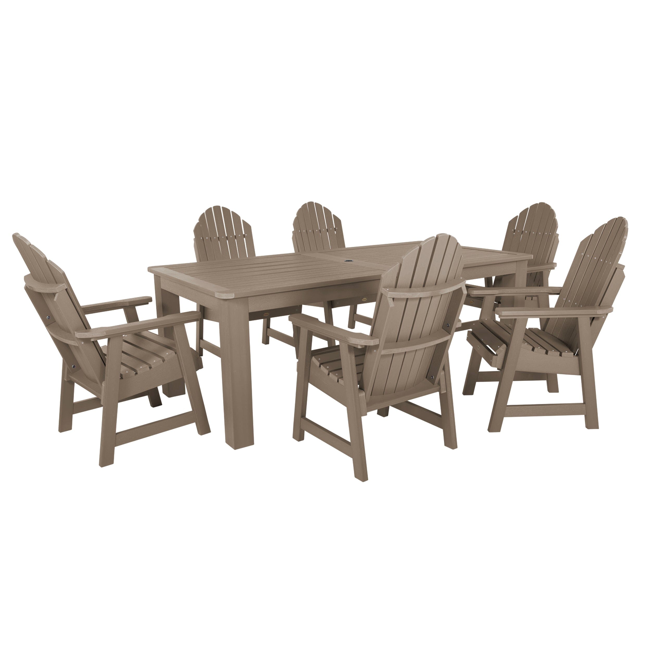 Premium Hamilton 7-Piece Outdoor Dining Set 42x84 Inches - Patio, Garden, Backyard Furniture for Dining & Entertaining