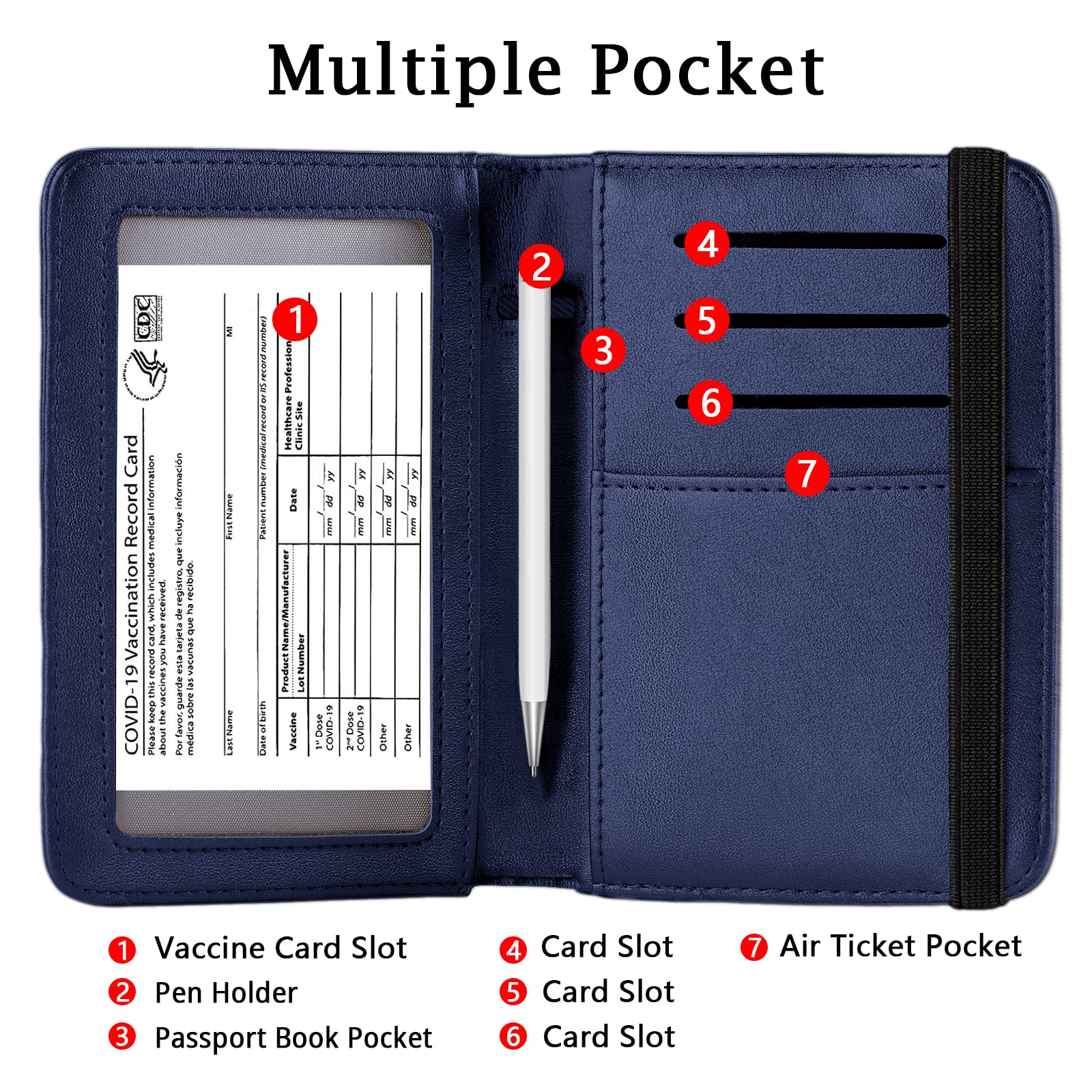 ZOPPEN RFID Blocking Passport Holder Wallet for Women & Men - Travel Document Organizer Cover Case (Blue) | Perfect for Airports, Vacations & Business Trips