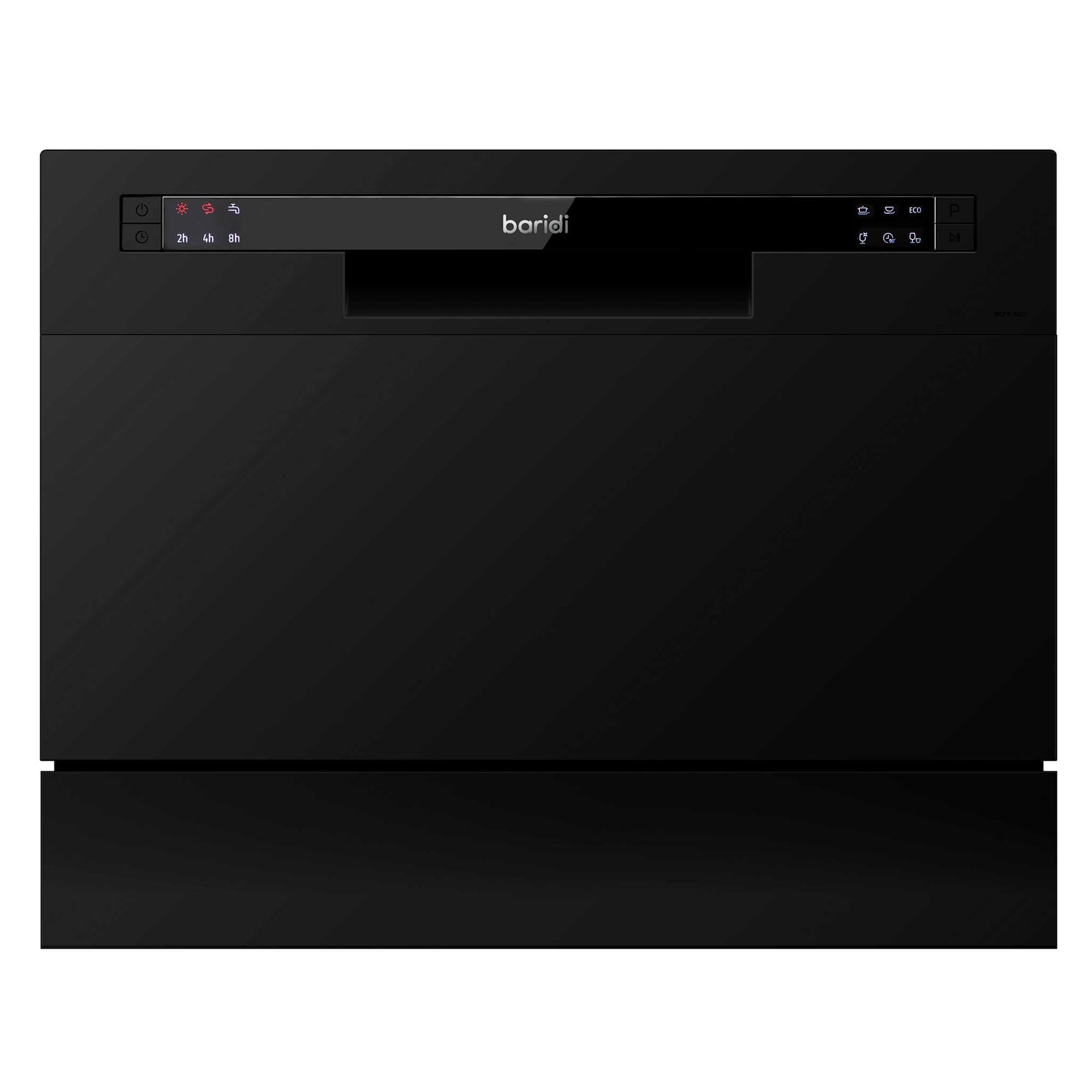 Baridi Compact Tabletop Dishwasher - 6 Place Settings, 6 Wash Programs, Ultra Quiet (42dB), 6.5L Capacity in Sleek Black (Model DH85) | Perfect for Small Apartments, RVs, Dorms & Office Break Rooms