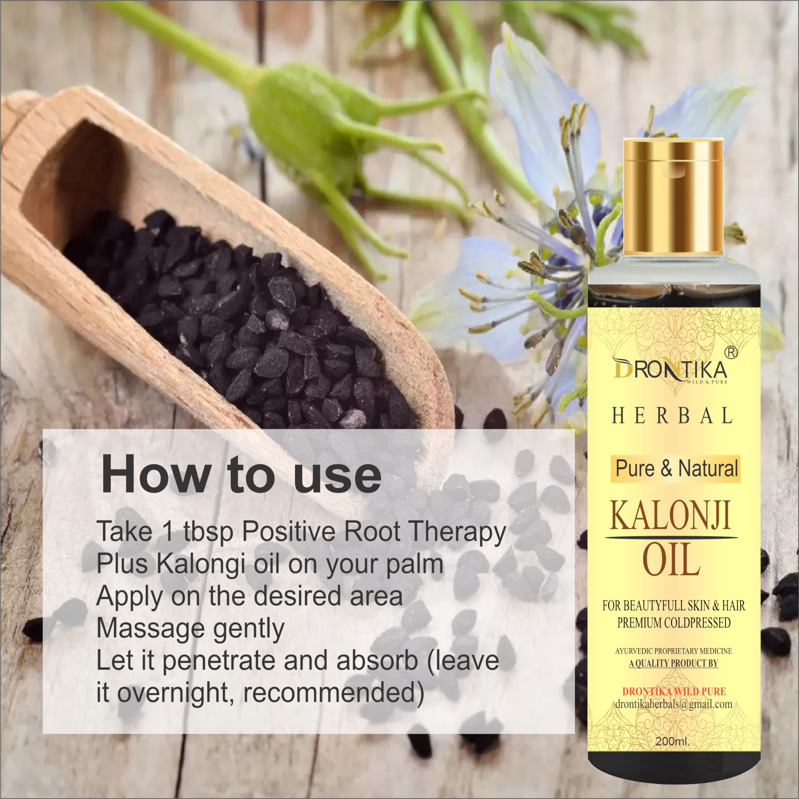 Premium Cold Pressed Virgin Black Seed Oil (Kalonji Oil) - Nigella Sativa - 200ml (Pack of 2) - Natural Herbal Remedy for Skin, Hair & Immune Support - Perfect for Cooking, Massage & Aromatherapy