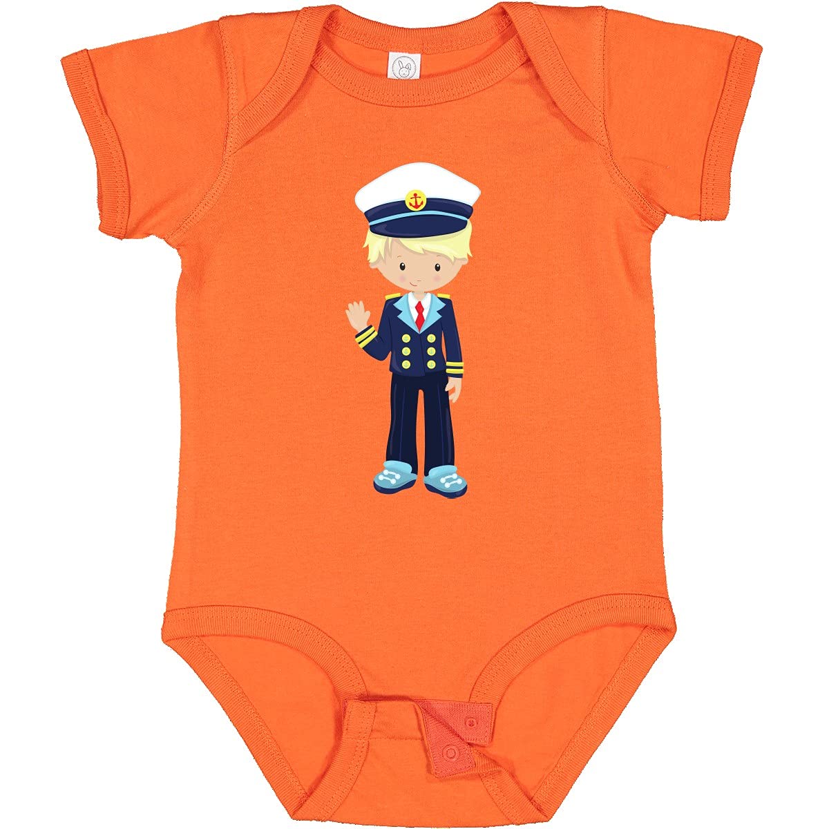 Inktastic Boat Captain & Skipper Cute Blonde Hair Baby Bodysuit - Adorable Nautical Outfit for Boys, Infant Sailor Onesie, Perfect for Beach Trips & Family Boating Adventures
