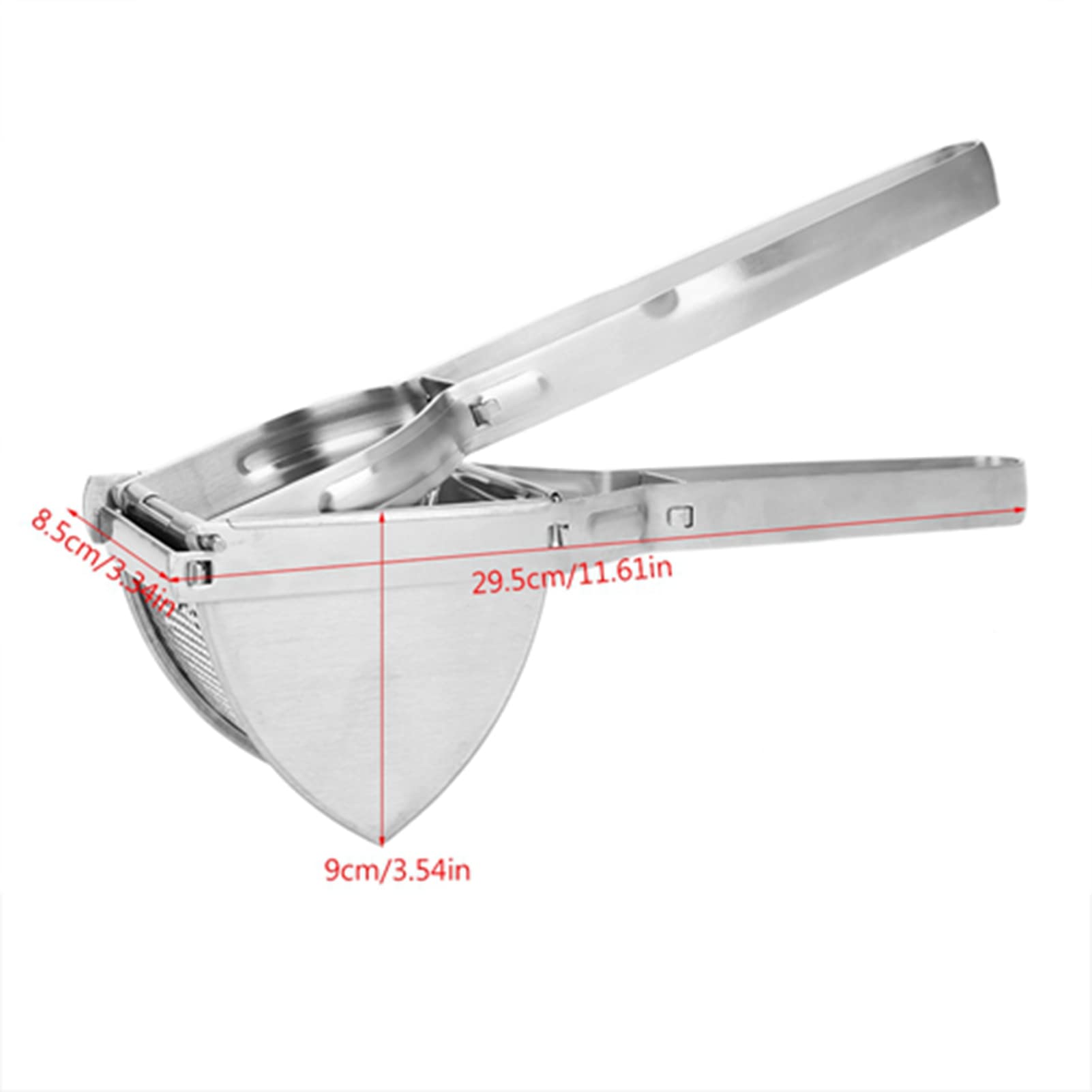 Premium Stainless Steel Potato Press - Heavy Duty Potato Masher & Chopper for Smooth Puree, Baby Food & Baking - Ergonomic Non-Slip Handle, Dishwasher Safe & Easy Clean - Perfect for Home Kitchens, Restaurants & Meal Prep
