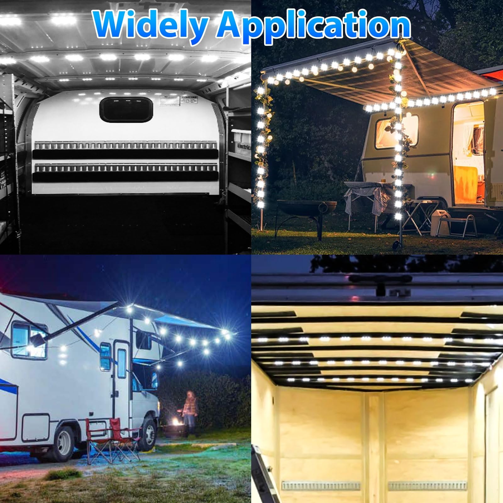 Linkstyle 12V 120 LEDs Van Interior Light Kit - 12V LED Strip & 40 Module Ceiling Lights for Cars, Trucks, Vans & Vehicles | Interior Lighting Upgrade for Campers, RVs & Work Trucks
