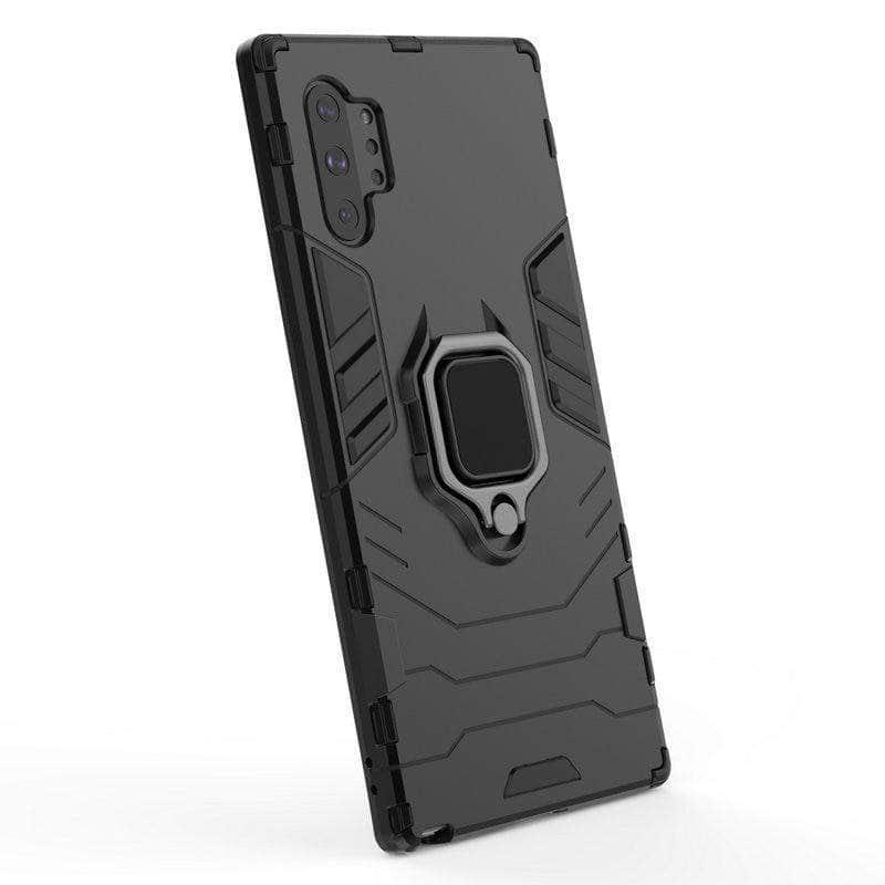 Samsung Galaxy Note10+ 5G Case - Shockproof Armor Hard Back Cover with Finger Ring Stand for Note 10 Plus - Perfect for Work, Travel, and Everyday Protection