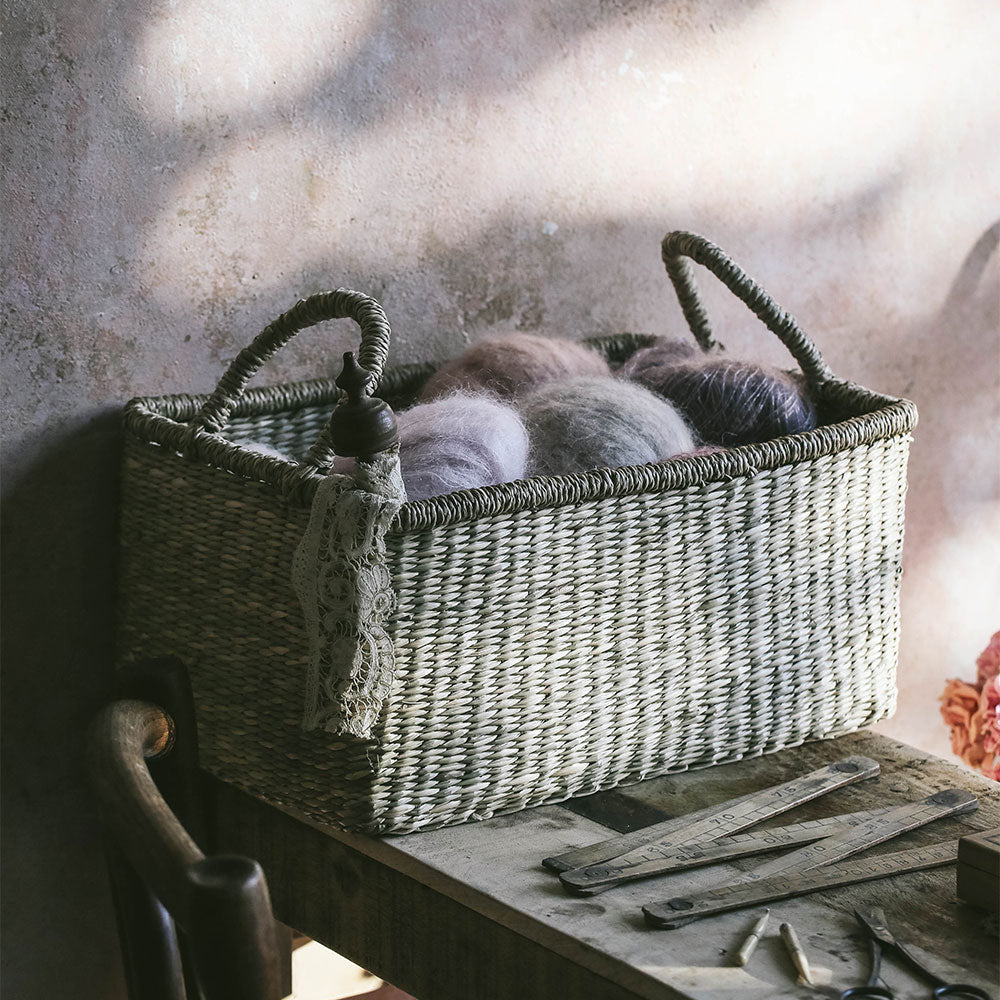 Handwoven Seagrass Storage Basket - Natural Woven Organizer for Home, Bathroom, Nursery | Perfect for Toys, Blankets & Laundry