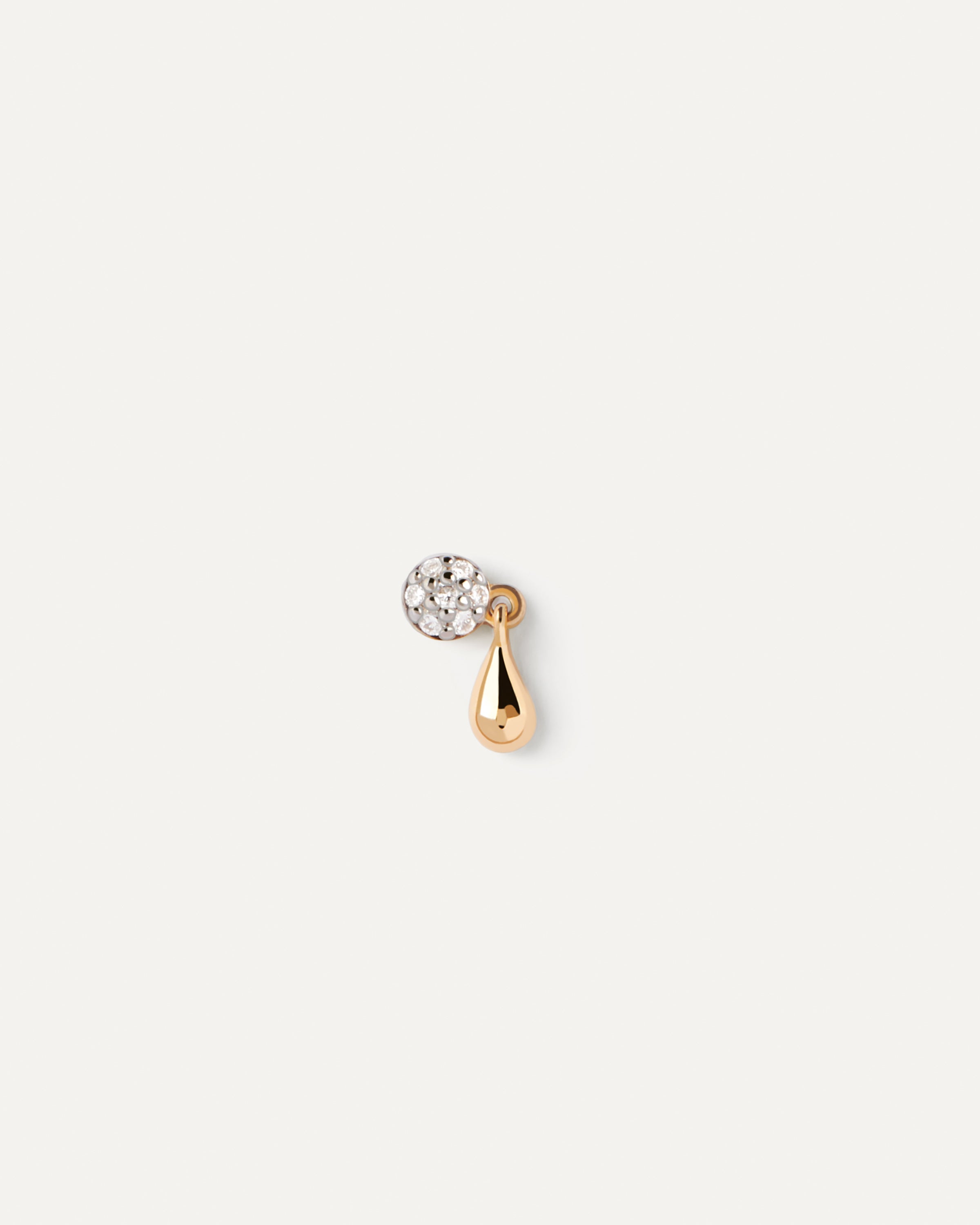 14K Gold Diamond Stud Earrings for Women - Elegant Single Earring for Everyday Wear & Special Occasions
