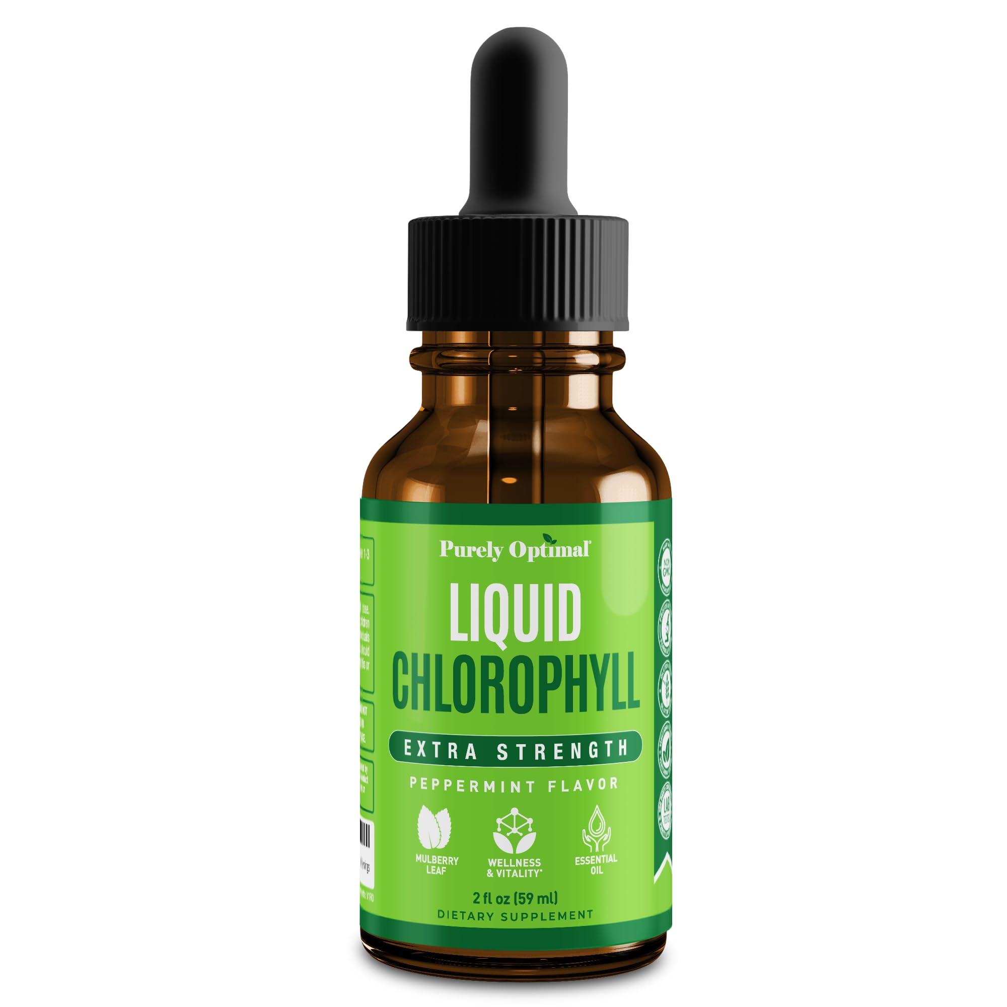 Premium Liquid Chlorophyll Drops - 100% Natural, Gluten Free & Non-GMO Chlorophyll Supplement - 118 Servings (4oz) for Detox, Energy Boost & Skin Health | Perfect for Daily Wellness Routine & Athletic Performance