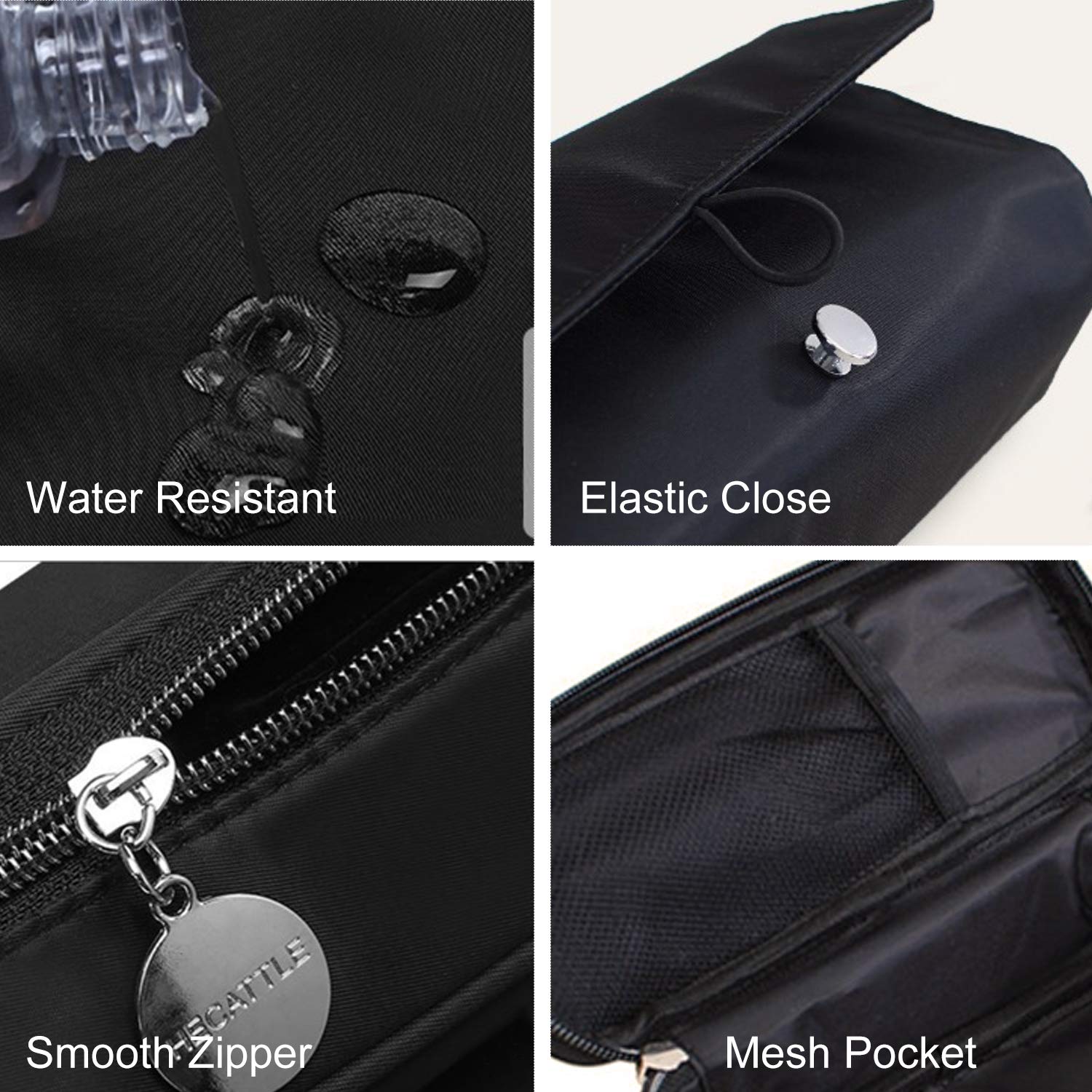 Travel Makeup Brush Case - Portable Roll Up Organizer for Brushes & Cosmetics (Black) - Perfect for Travel & Home Use